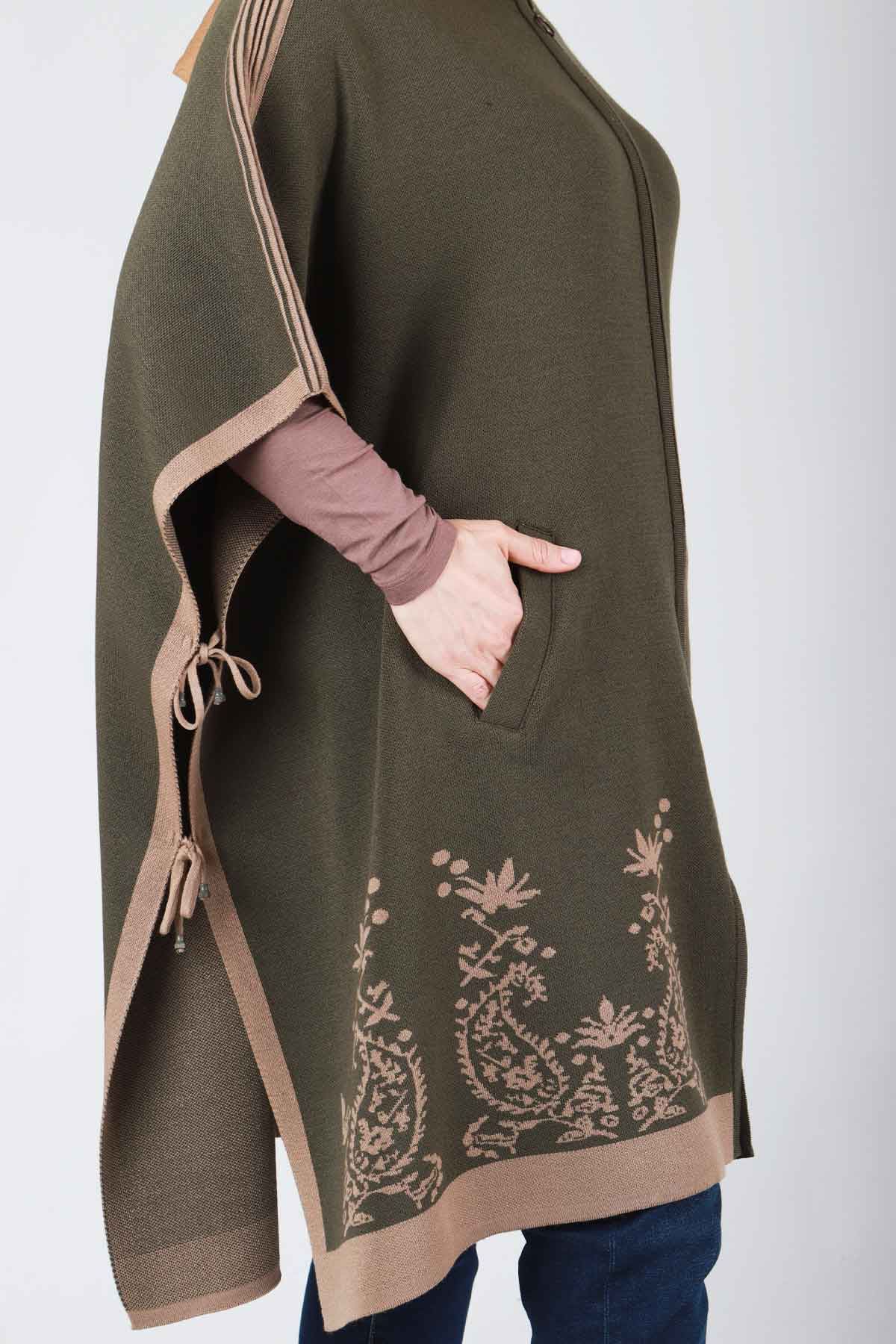 / Büyük Beden Tesettür Triko Panço 9617