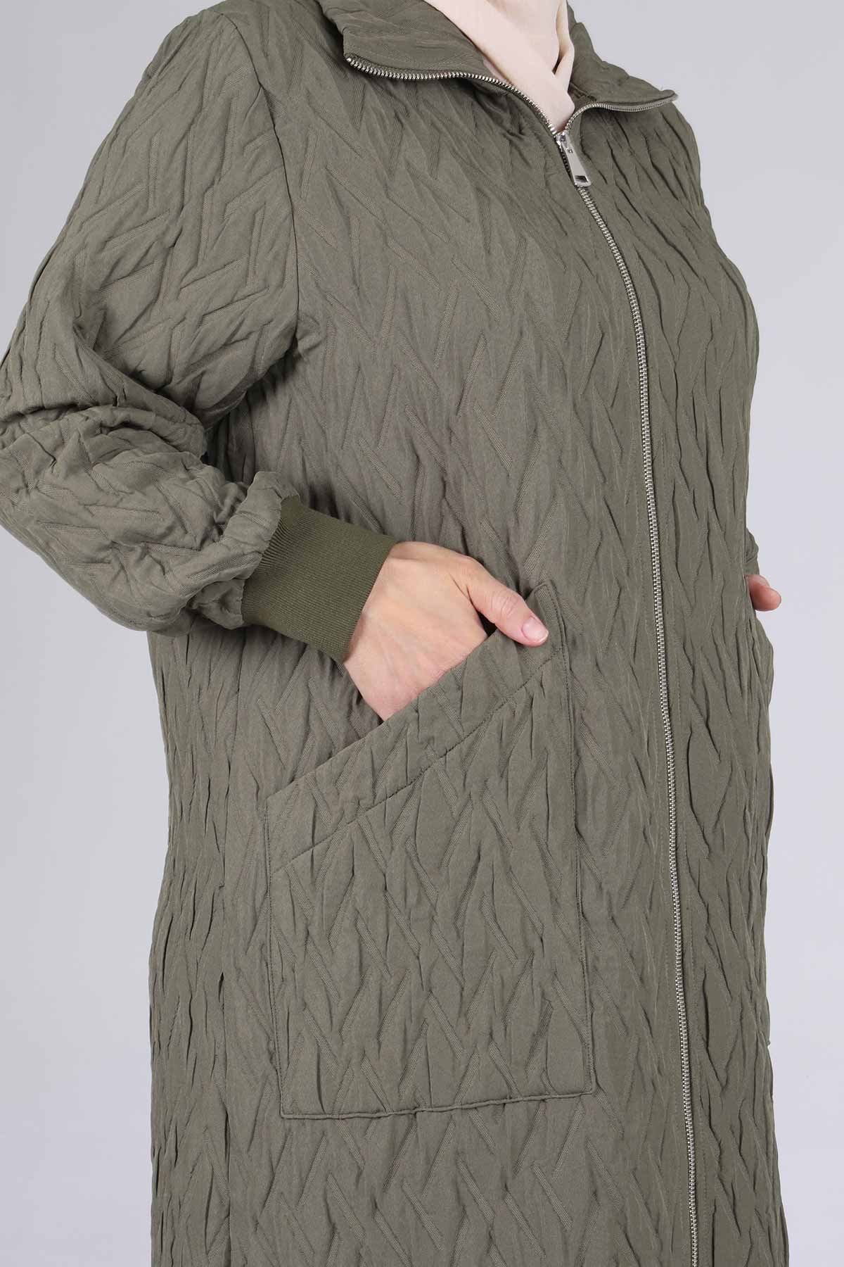 Büyük Beden Tesettür Kapitone Kap 2533 Haki