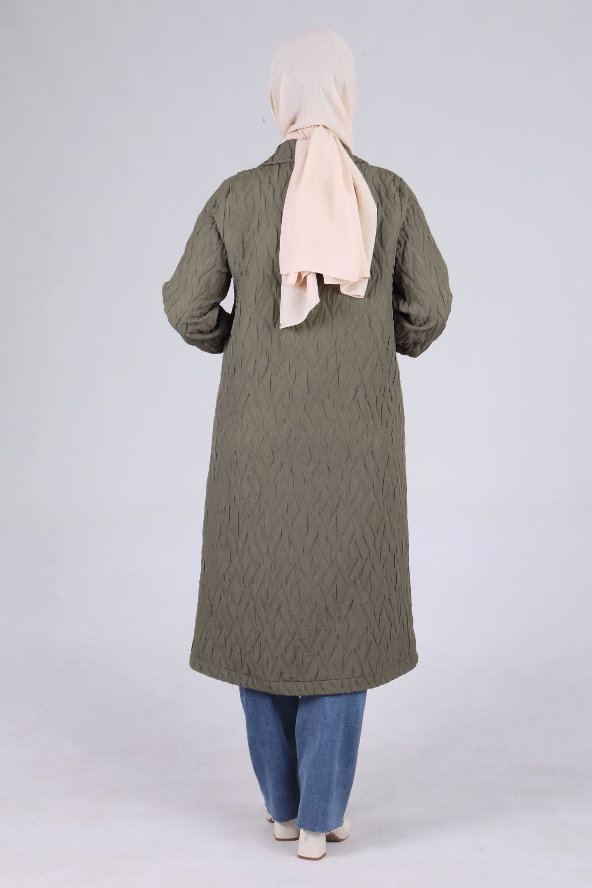 Büyük Beden Tesettür Kapitone Kap 2533 Haki