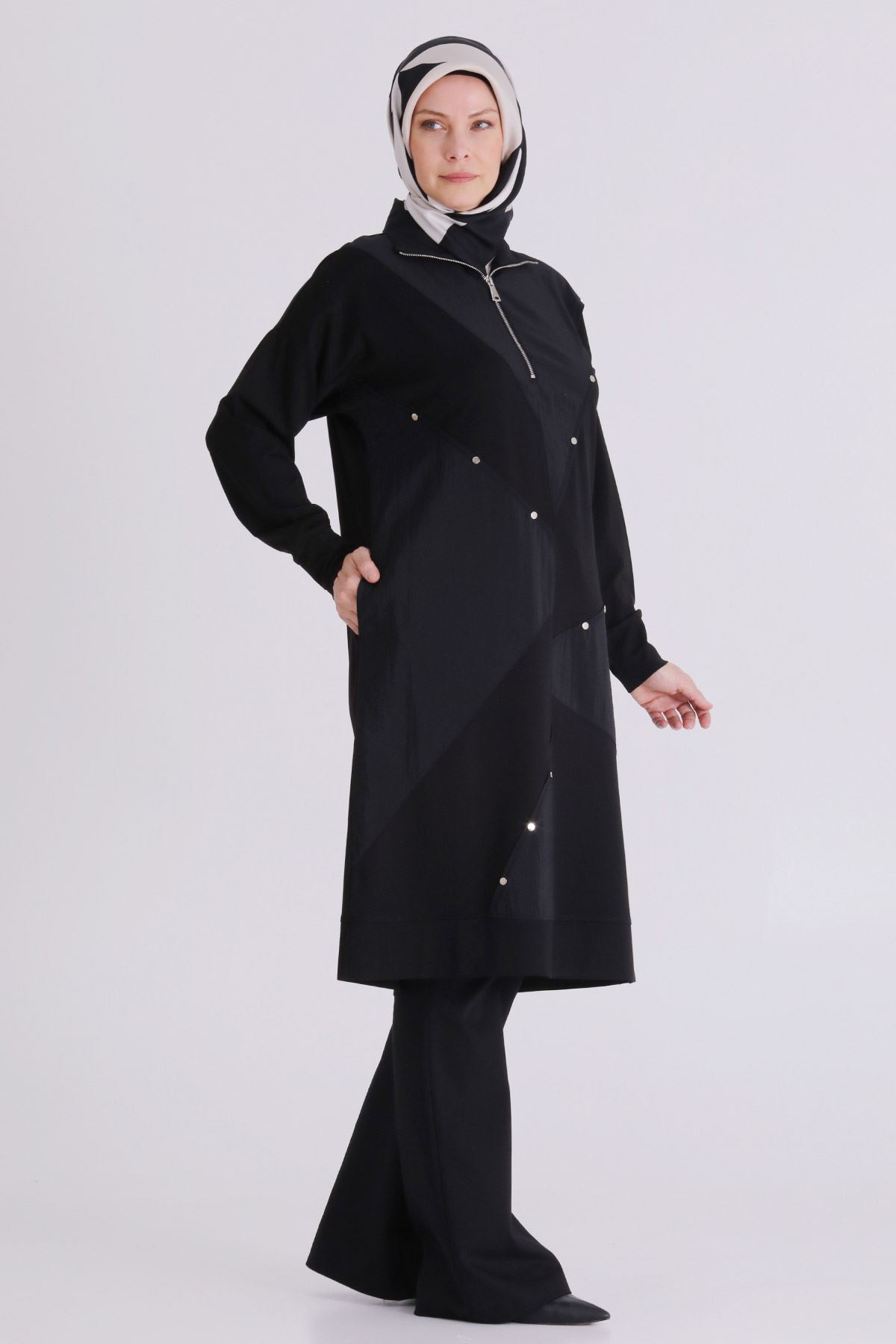 Büyük Beden Tesettür Tunik 20134 Siyah