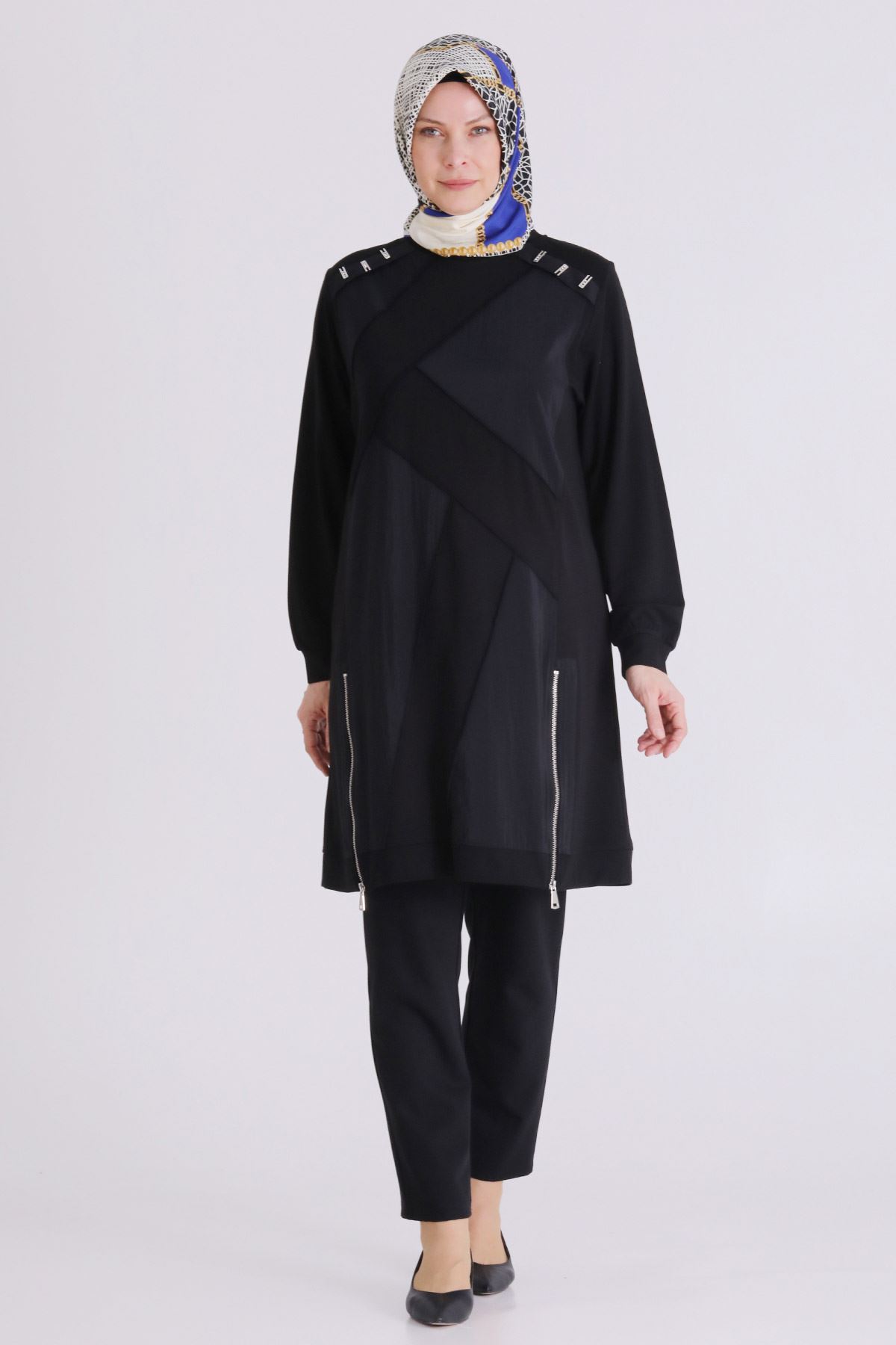 Büyük Beden Tesettür Tunik 20135 Siyah