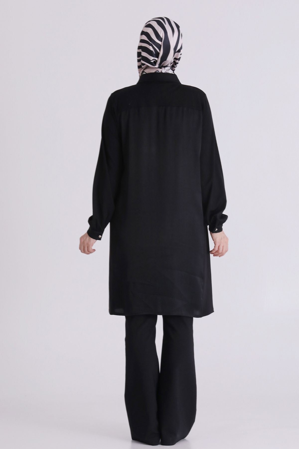 Büyük Beden Tesettür Tunik 23035 Siyah