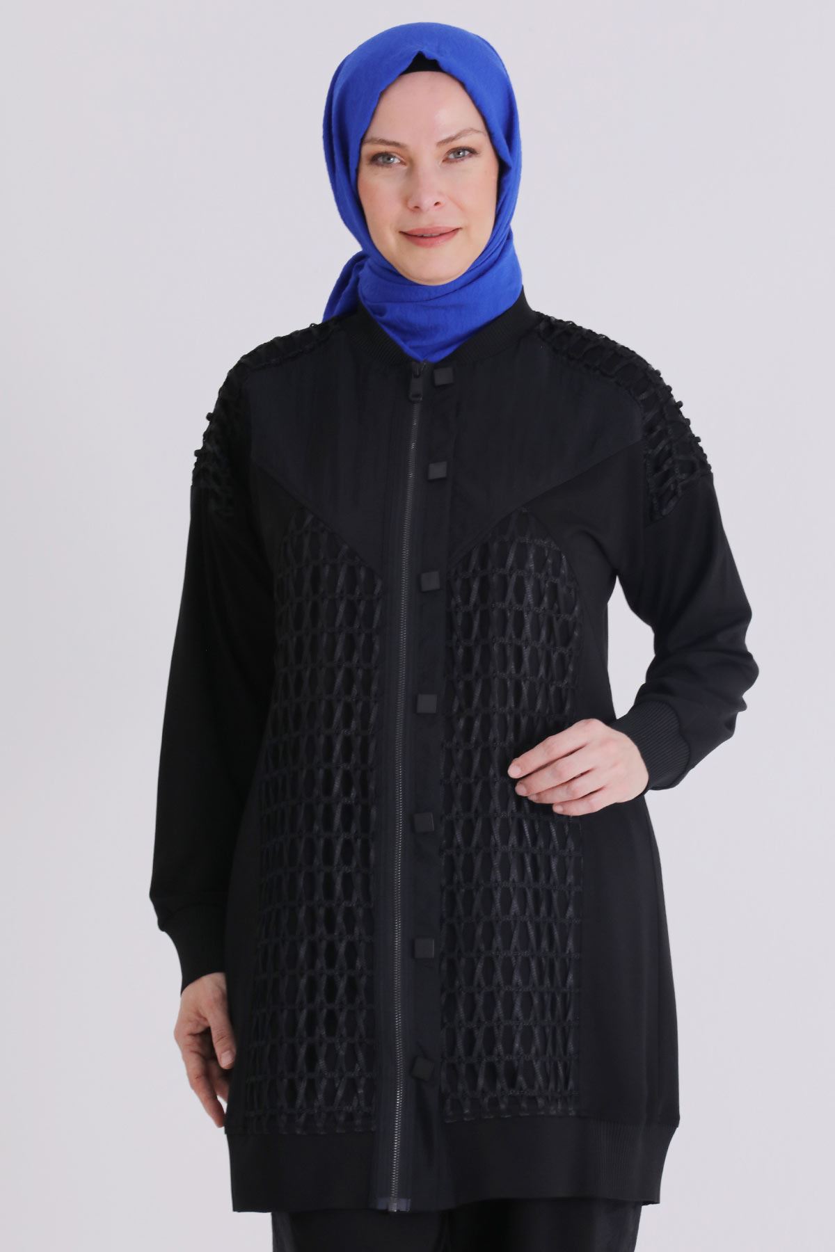 Büyük Beden Tesettür Pantolonlu Takım 35144 Siyah