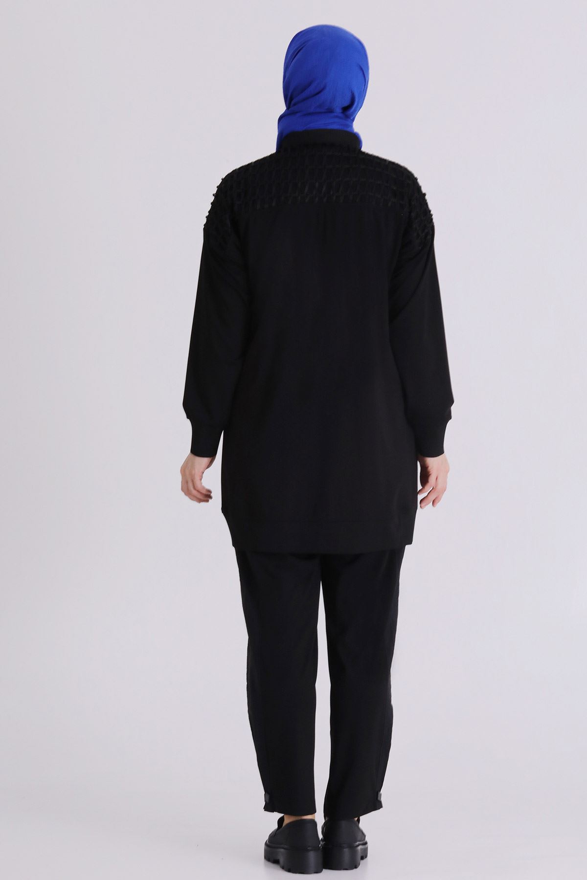 Büyük Beden Tesettür Pantolonlu Takım 35144 Siyah