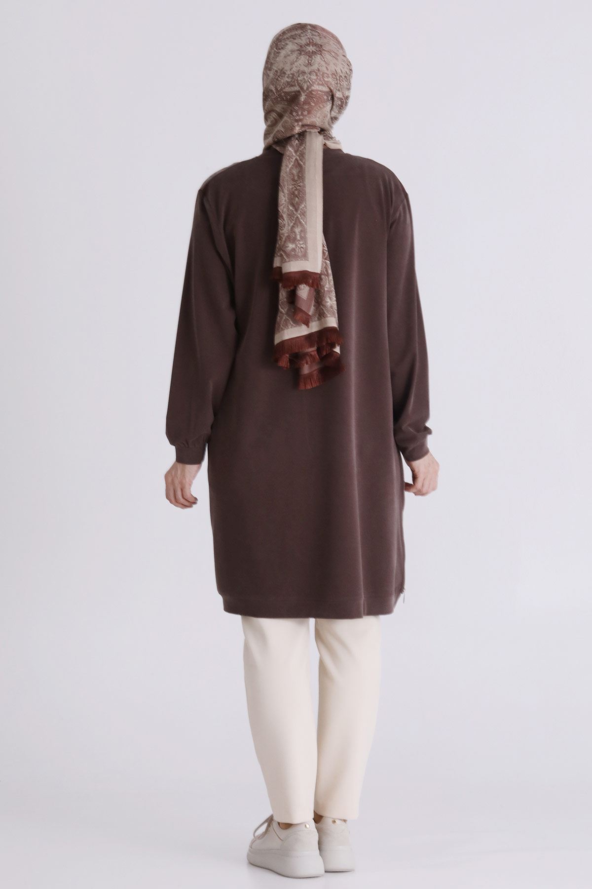 Büyük Beden Tesettür Tunik 20137 Kahve