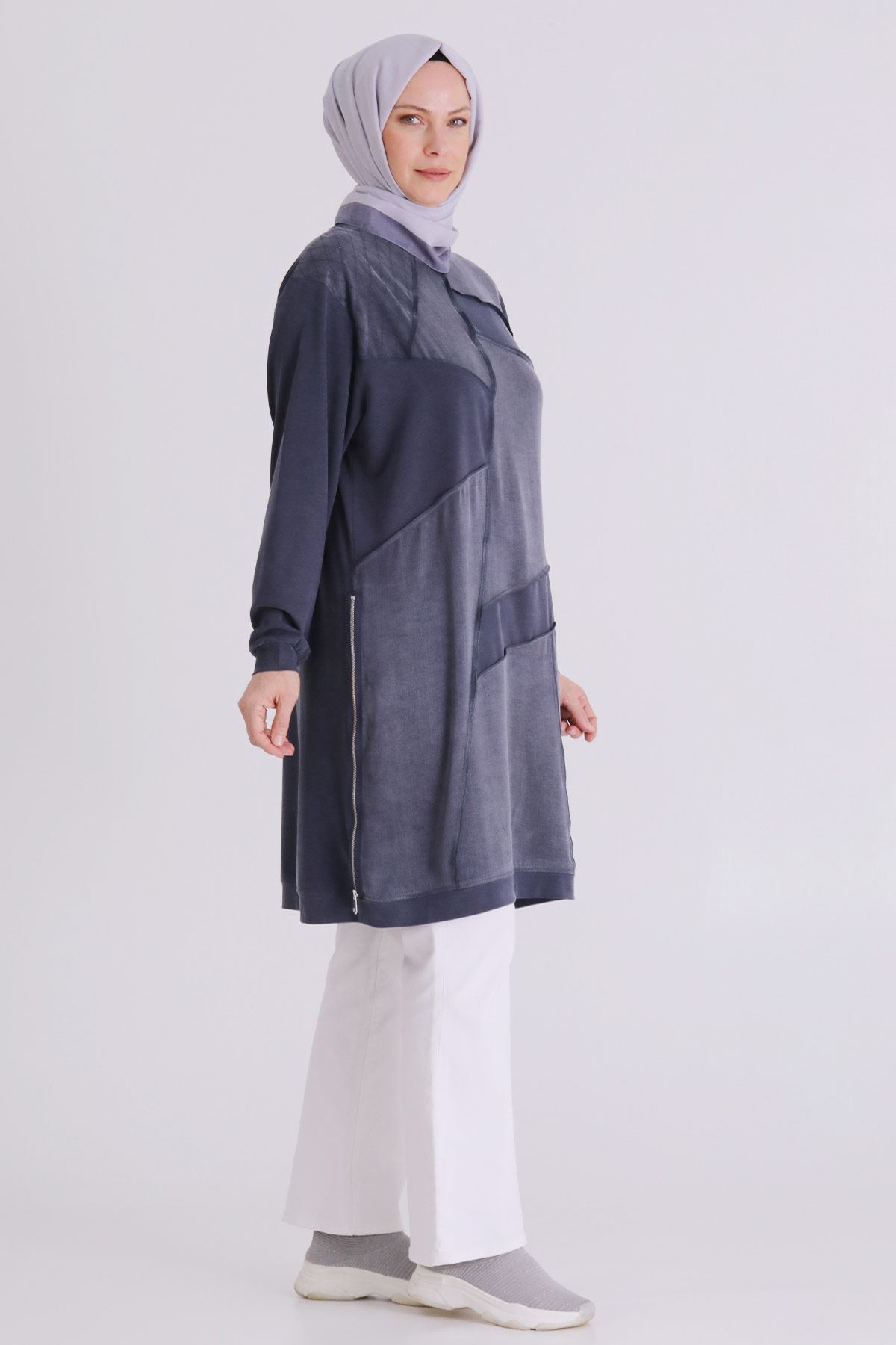 Büyük Beden Tesettür Tunik 20137 Lacivert