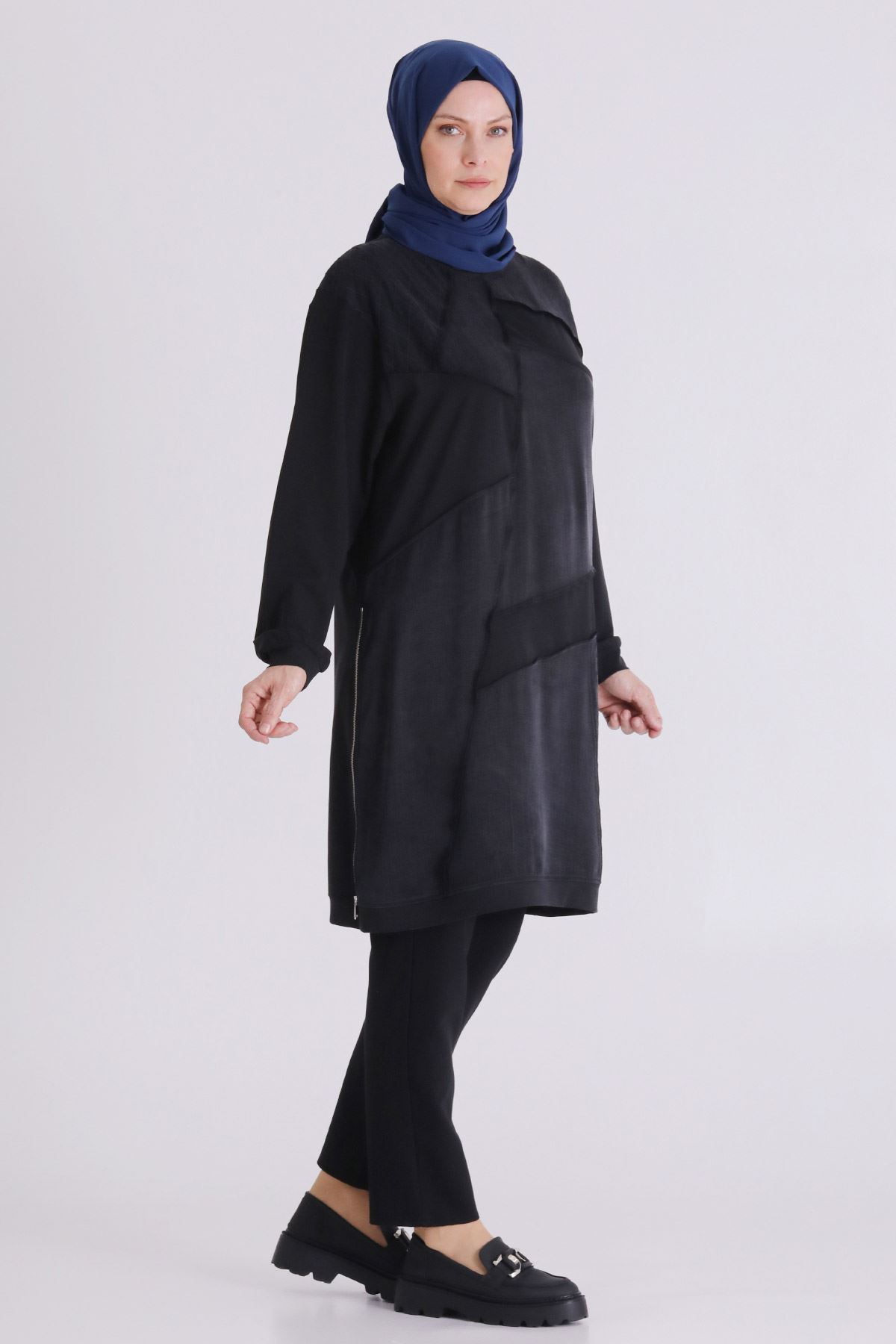 Büyük Beden Tesettür Tunik 20137 Siyah