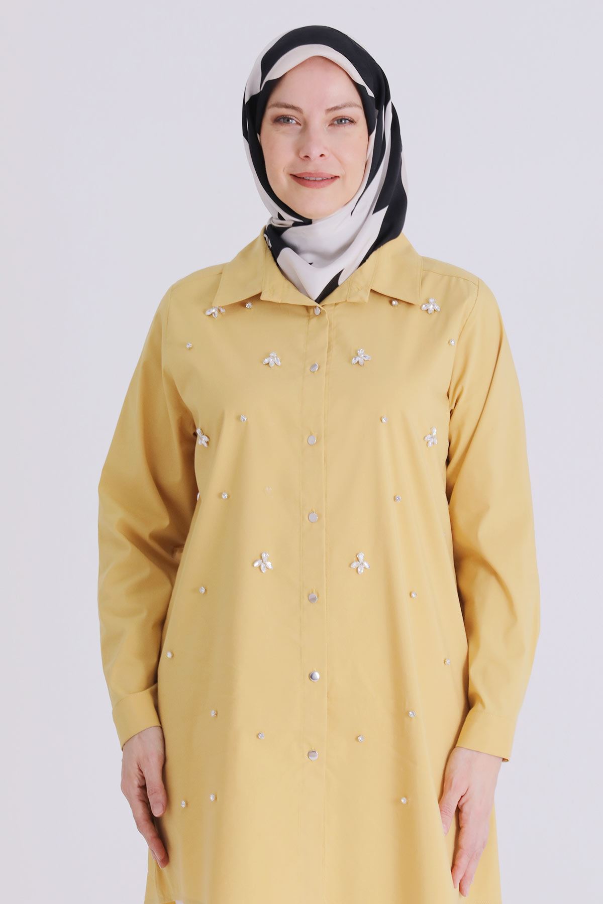 Büyük Beden Tesettür Tunik 2357 Safran