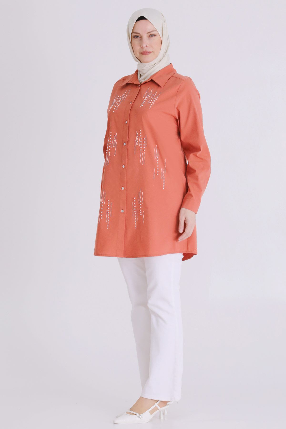 Büyük Beden Tesettür Tunik 2358 Şeftali