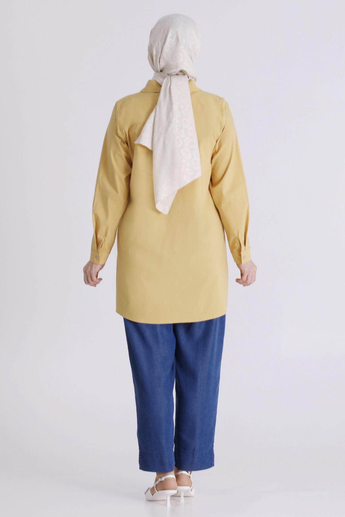 Büyük Beden Tesettür Tunik 2358 Safran