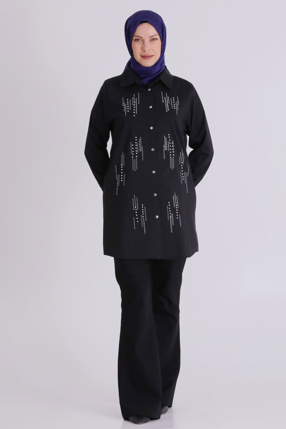 Büyük Beden Tesettür Tunik 2358 Siyah