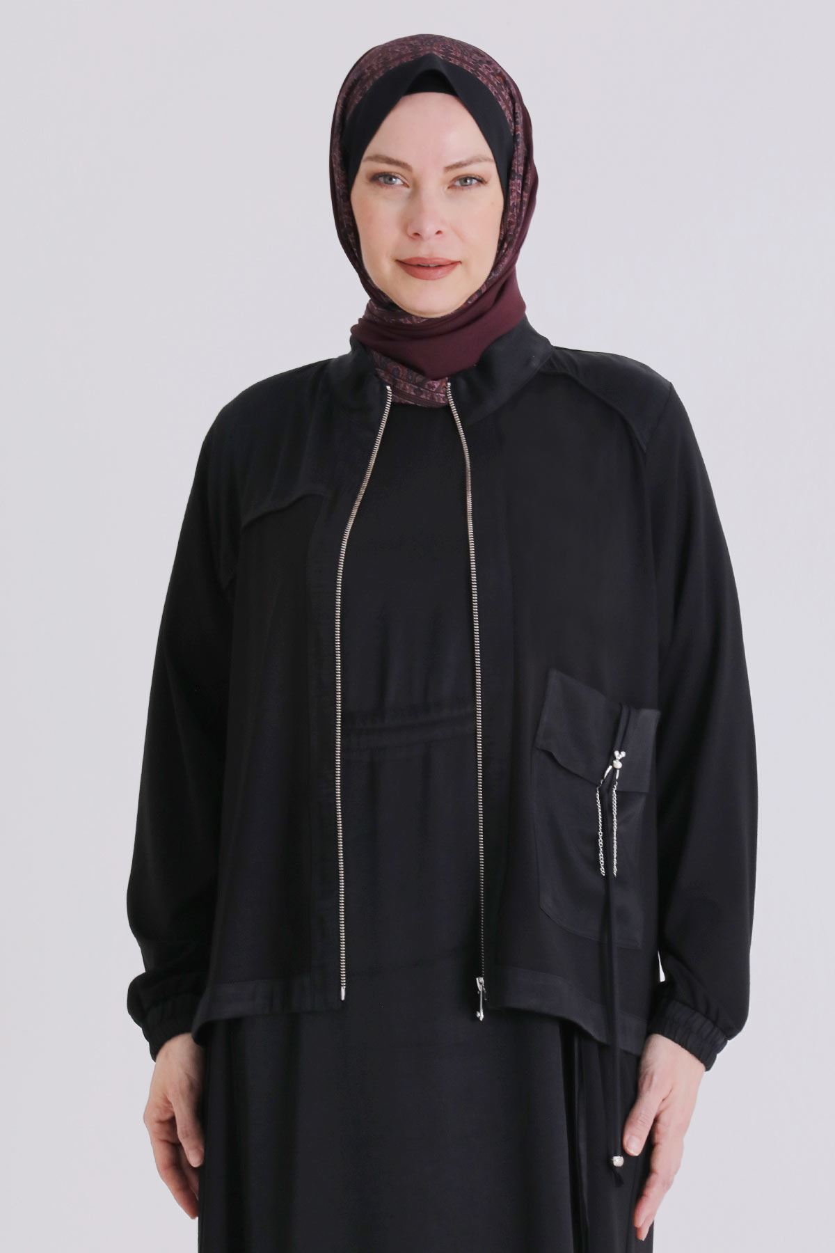 Büyük Beden Tesettür İkili Takım 40014 Siyah