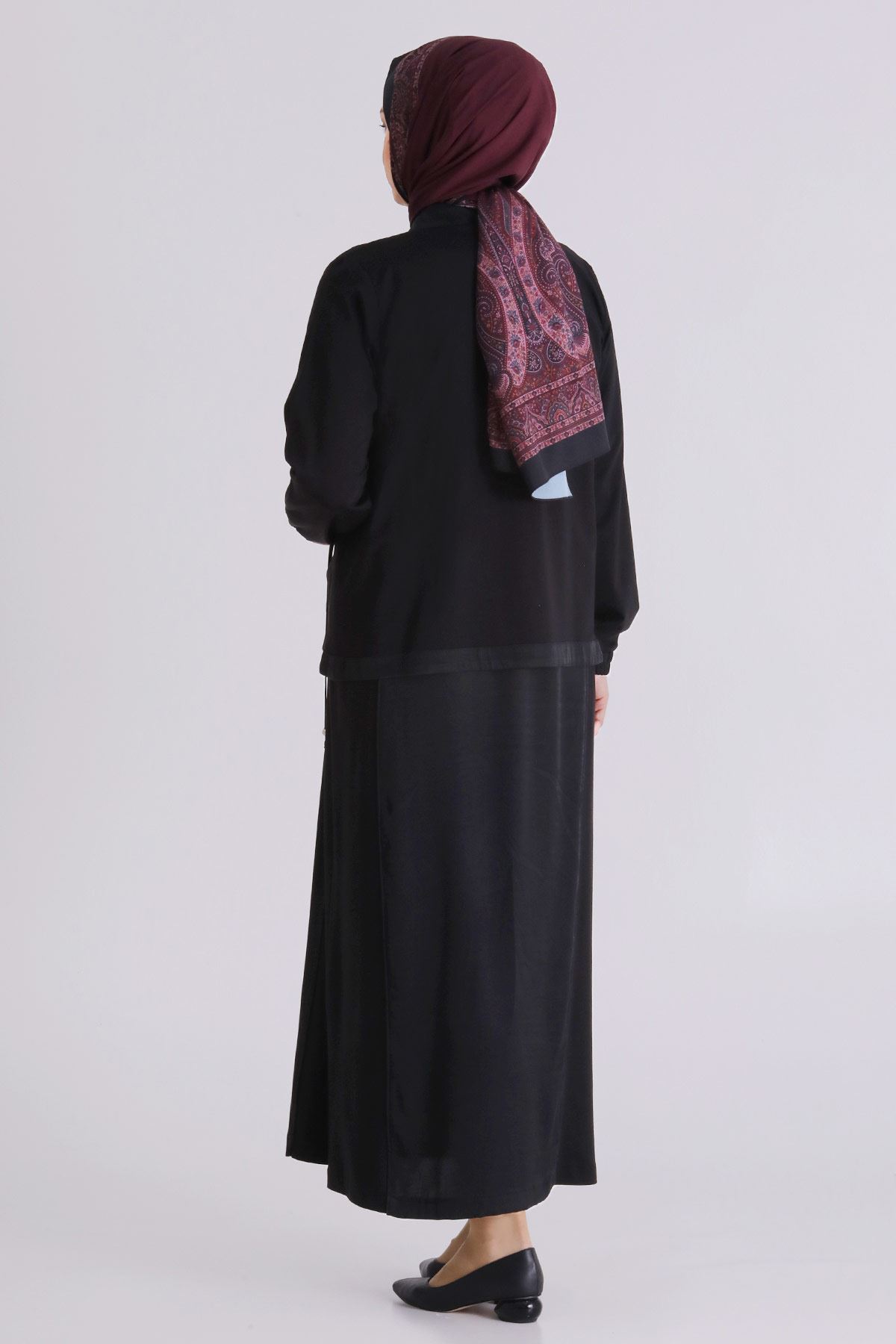 Büyük Beden Tesettür İkili Takım 40014 Siyah