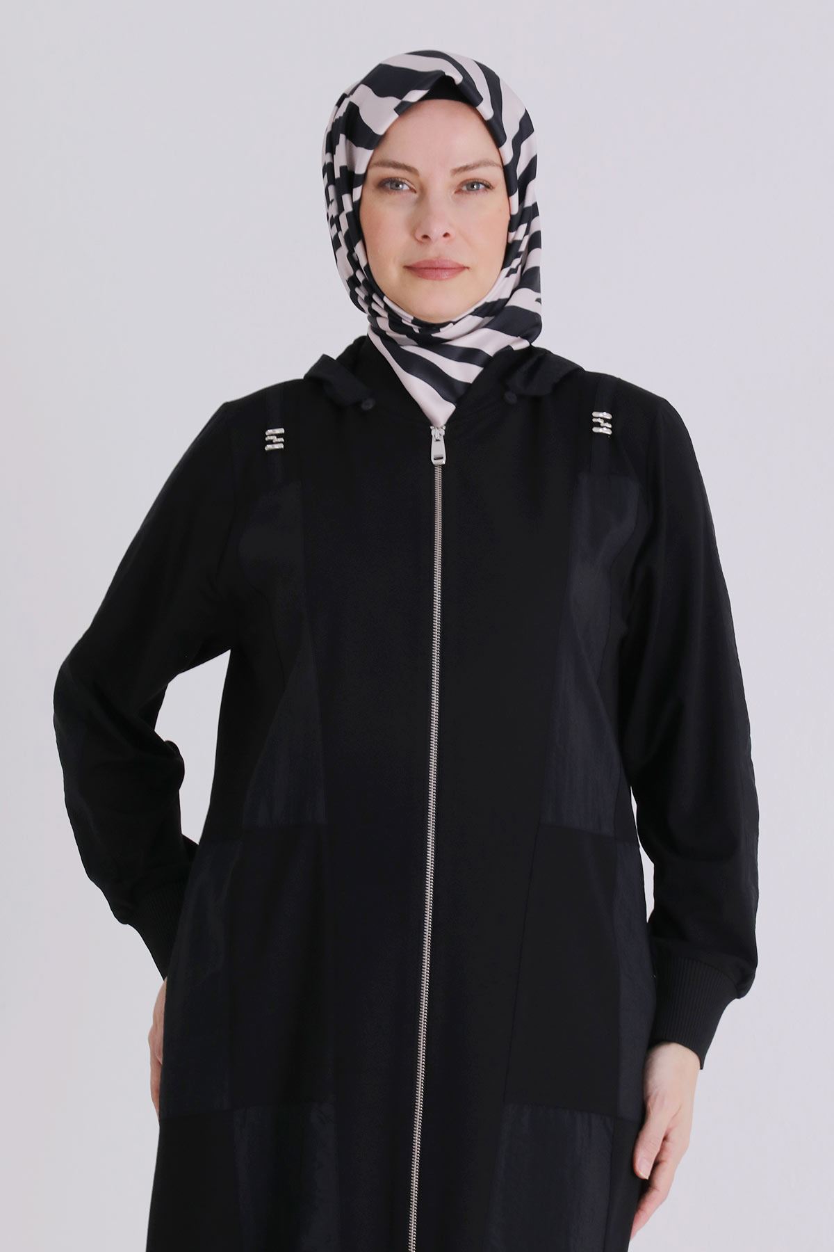 Büyük Beden Tesettür Ferace 28081 Siyah