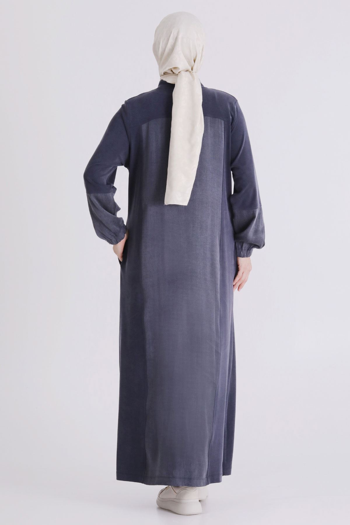 Büyük Beden Tesettür Ferace 28082 Lacivert