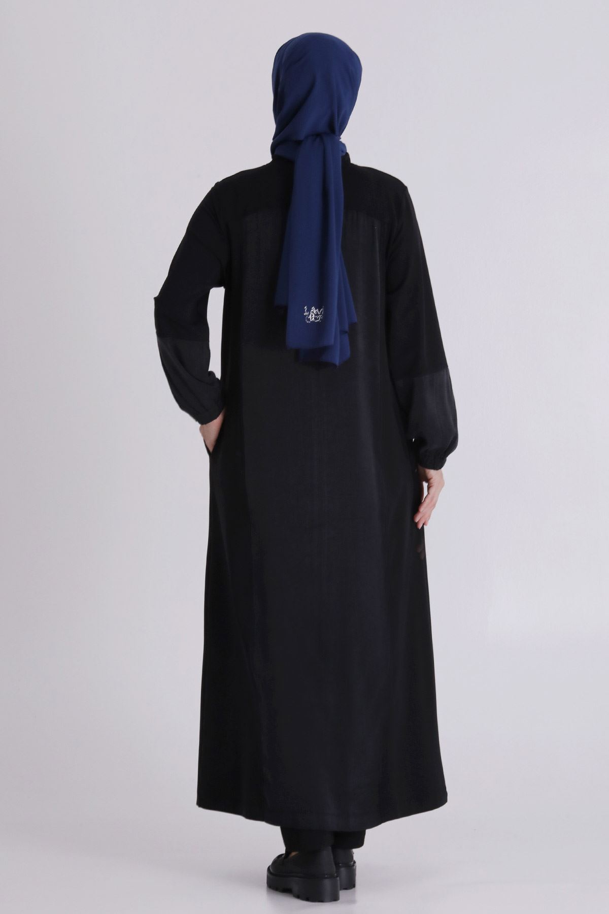 Büyük Beden Tesettür Ferace 28082 Siyah