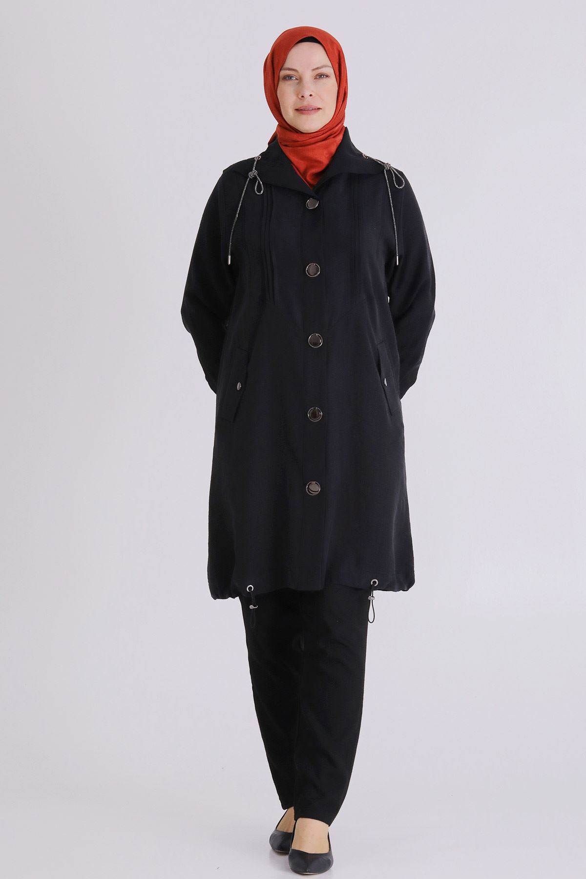 Büyük Beden Tesettür Kap 25144 Siyah