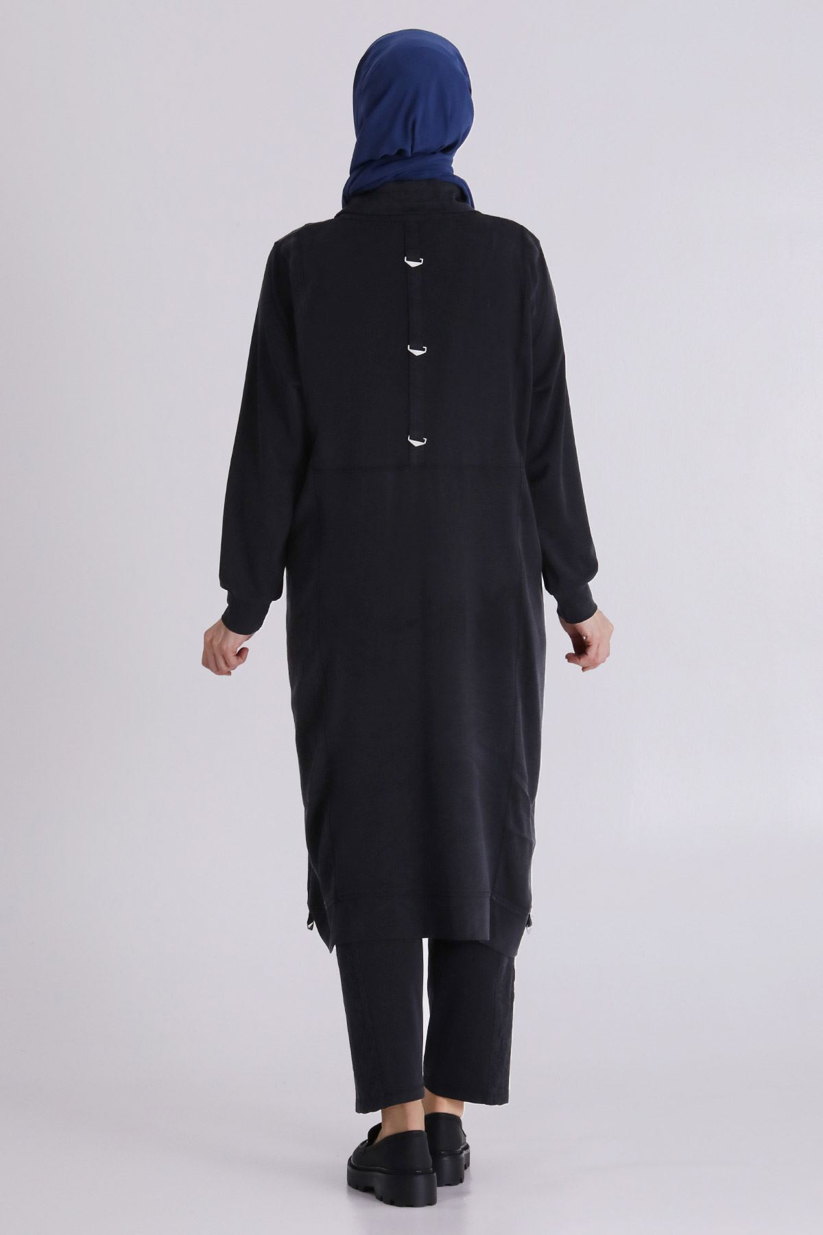 Büyük Beden Tesettür Pantolonlu Takım 35145 Siyah