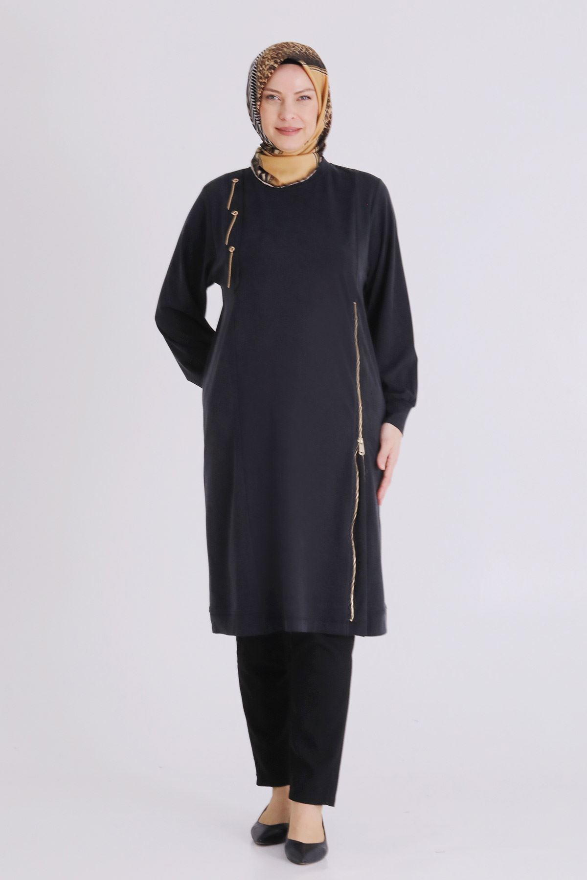 Büyük Beden Tesettür Tunik 20139 Siyah