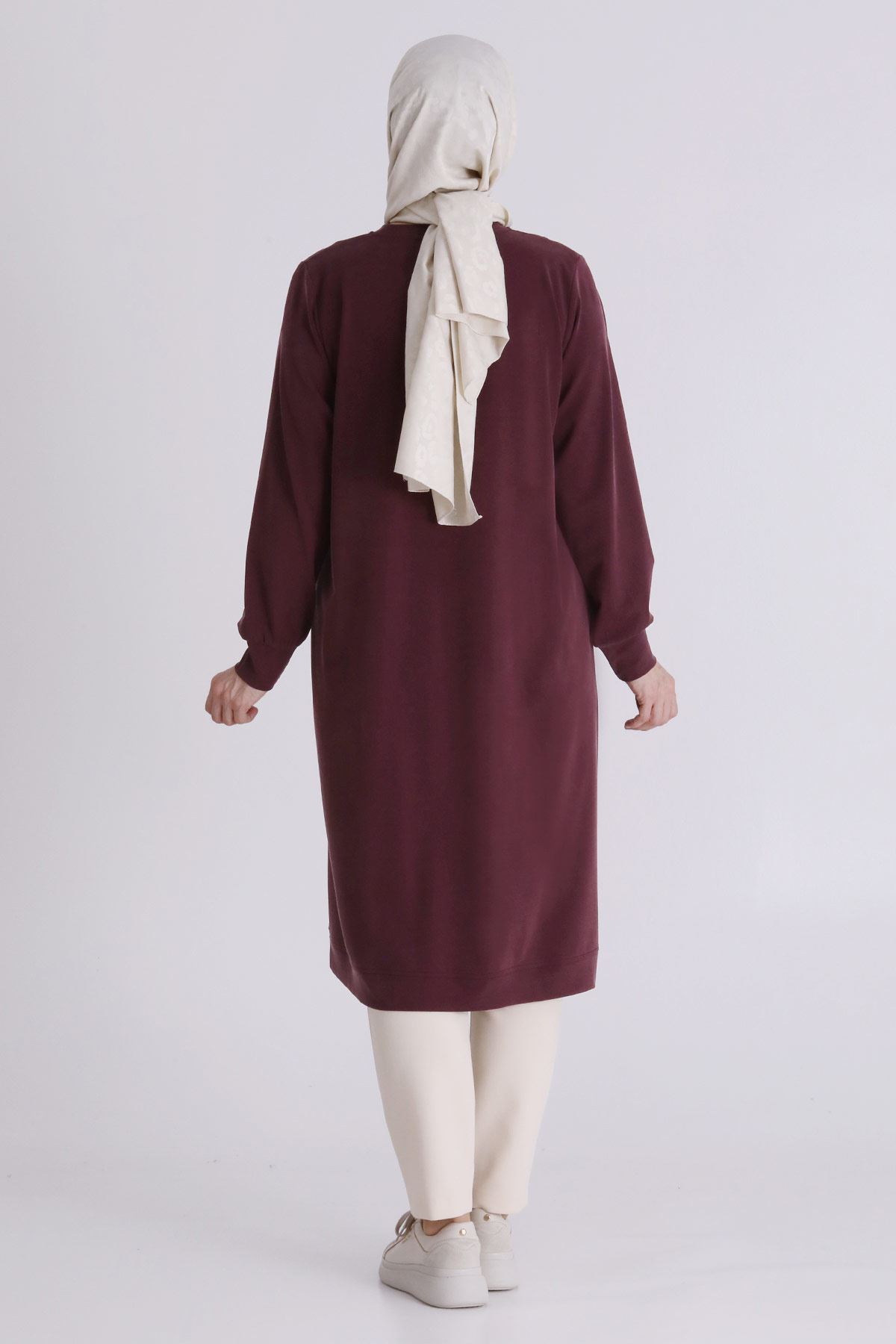 Büyük Beden Tesettür Tunik 20139 Vişne