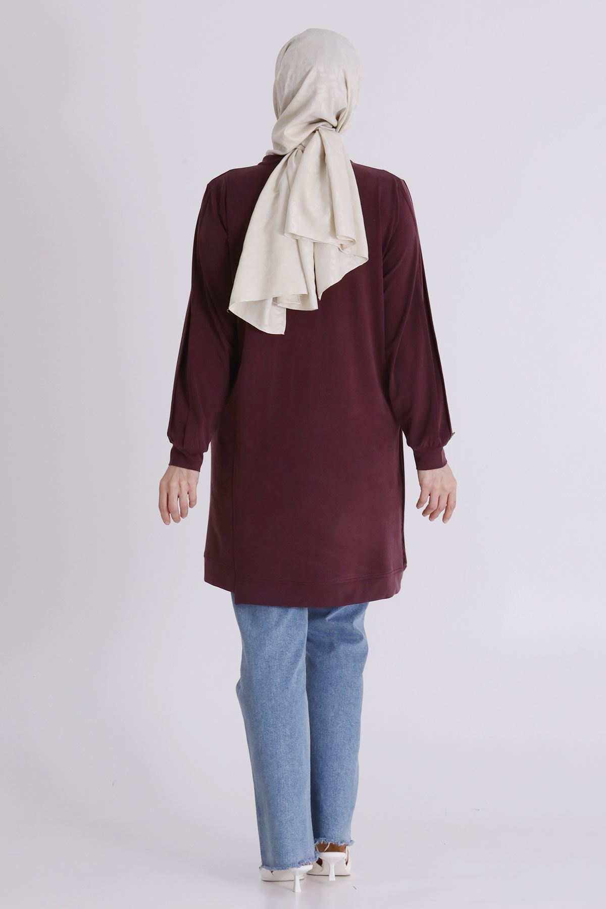 Büyük Beden Tesettür Tunik 20140 Vişne