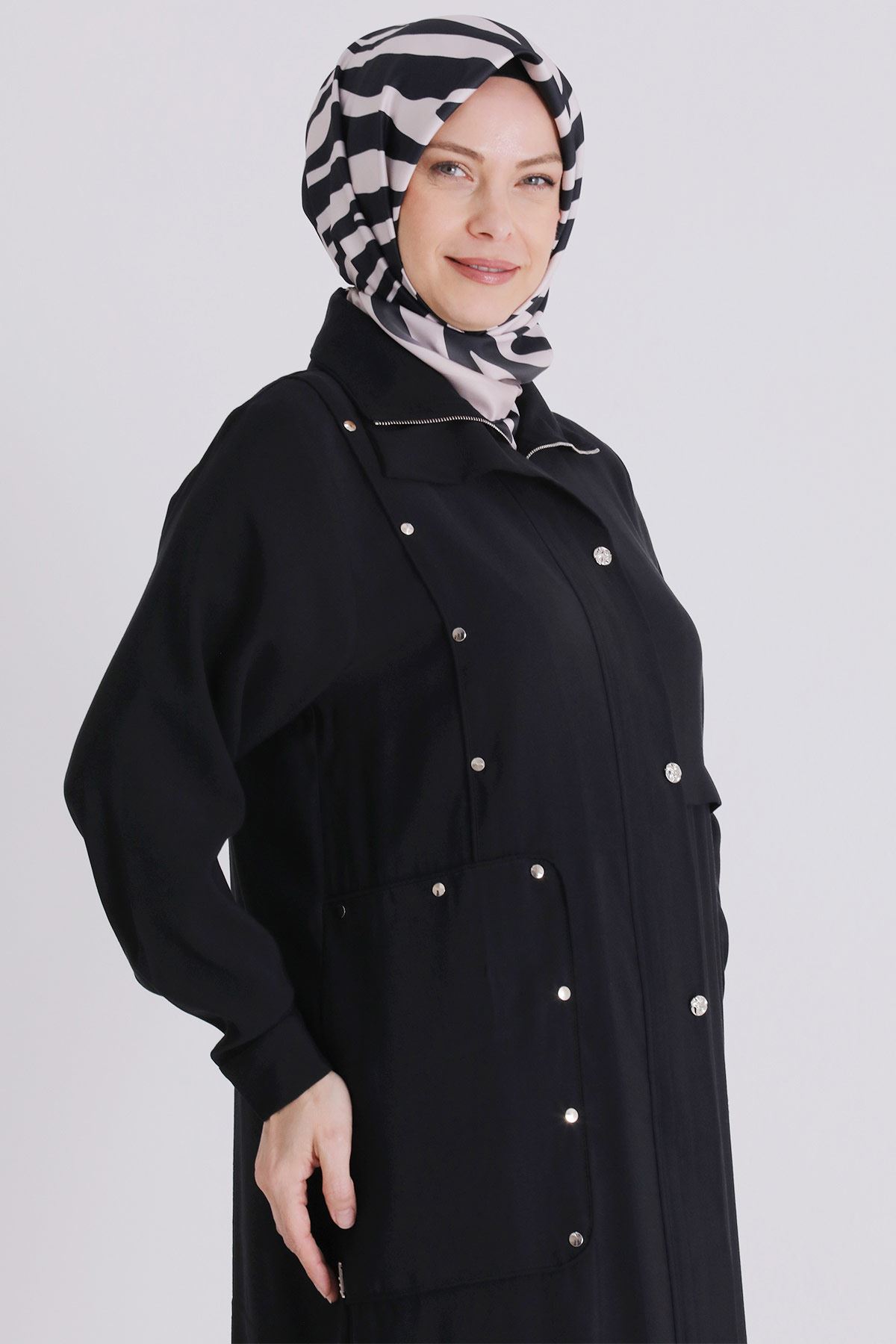 Büyük Beden Tesettür Ferace 28079 Siyah