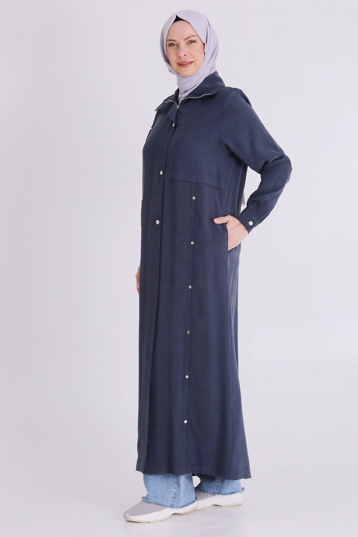 Büyük Beden Tesettür Ferace 28079 Lacivert