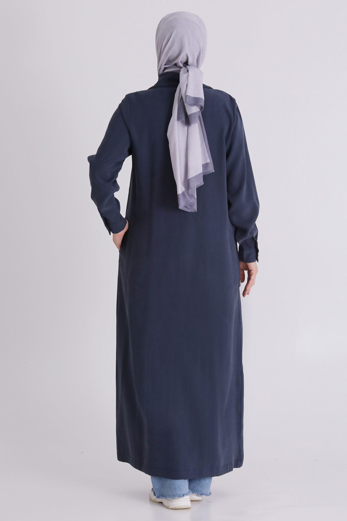 Büyük Beden Tesettür Ferace 28079 Lacivert