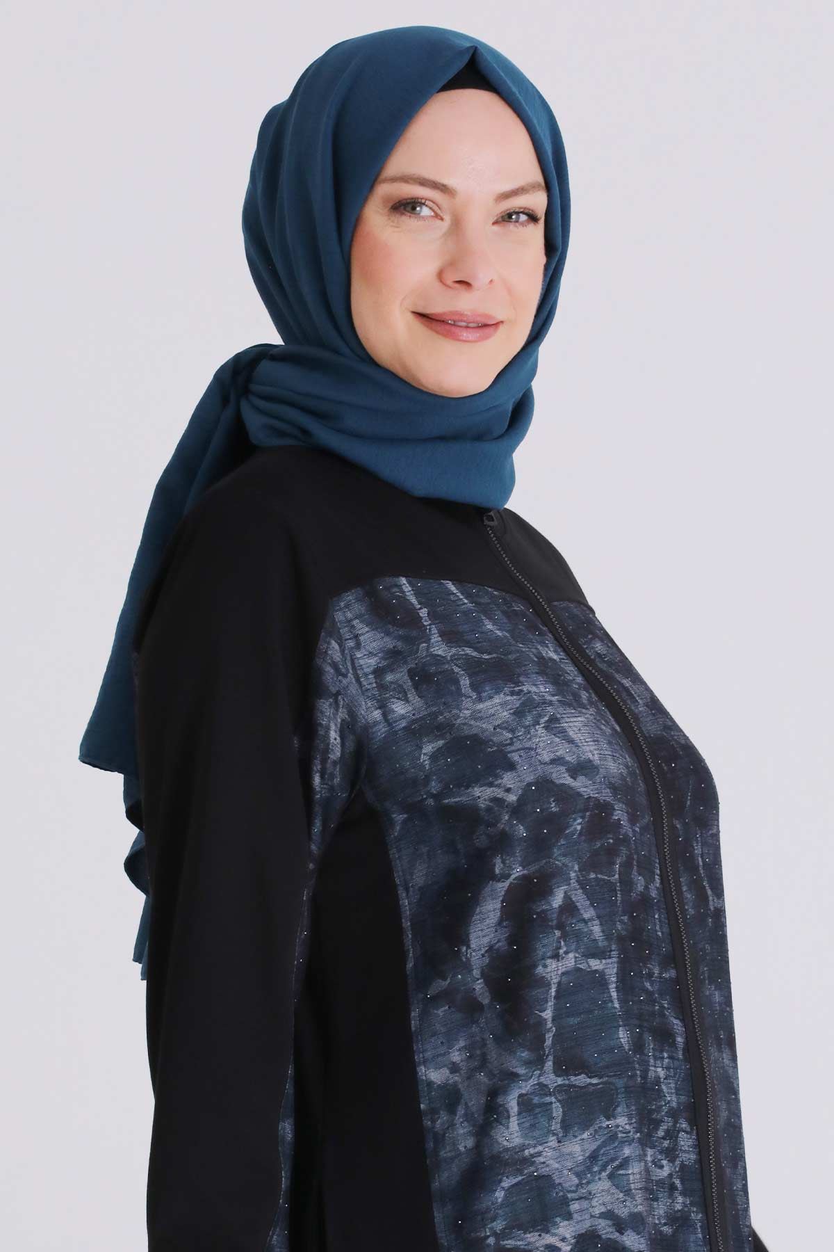 Büyük Beden Tesettür Pantolonlu Takım 35148 Siyah