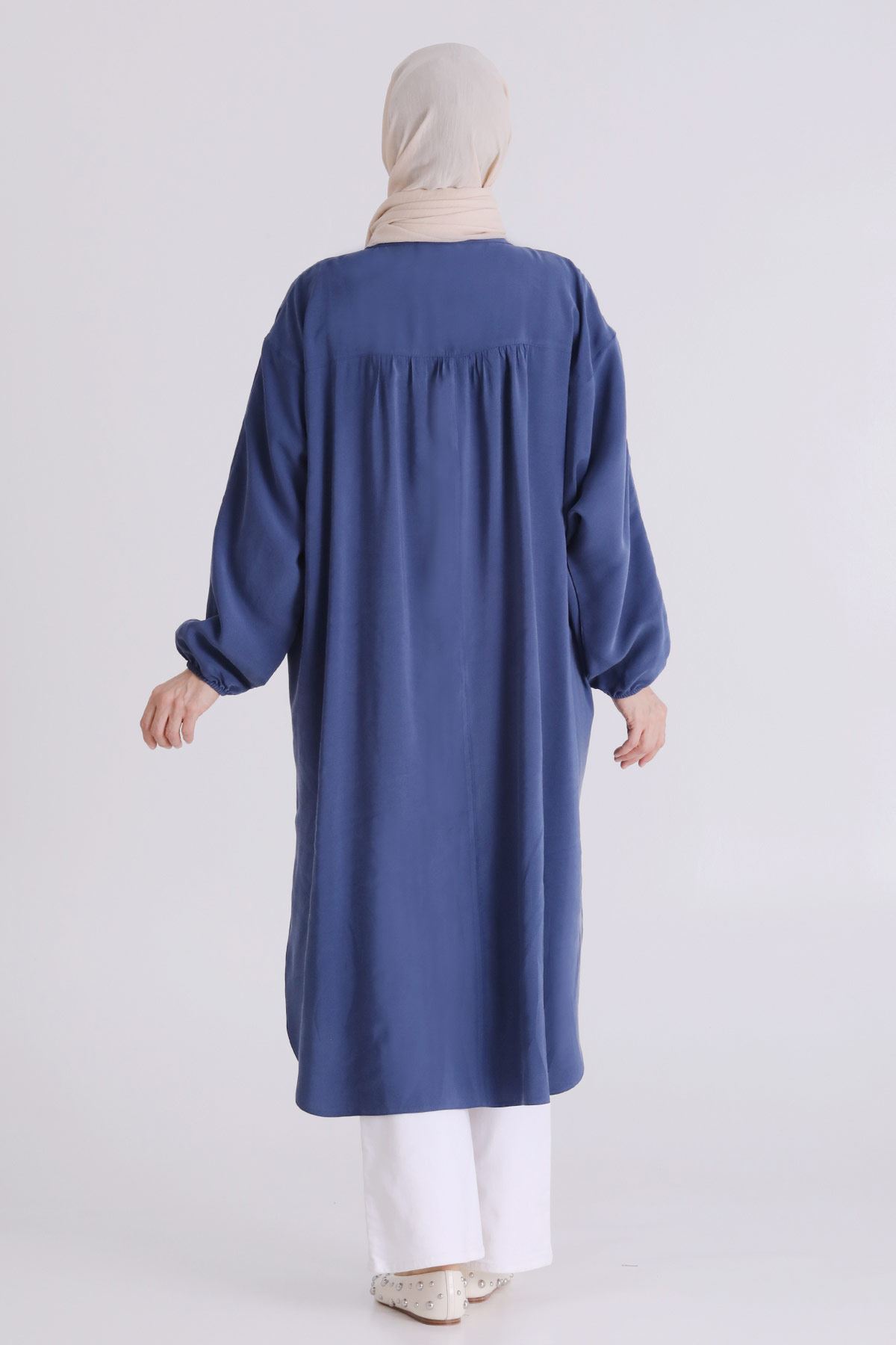 Büyük Beden Tesettür Tunik 2356 İndigo