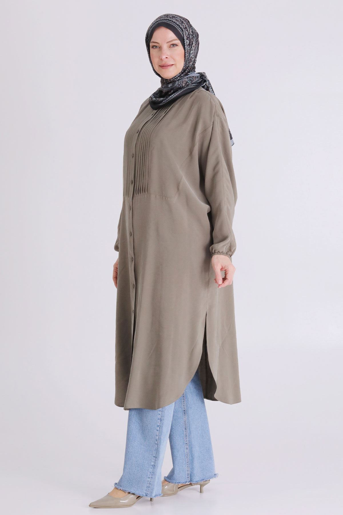 Büyük Beden Tesettür Tunik 2356 Haki