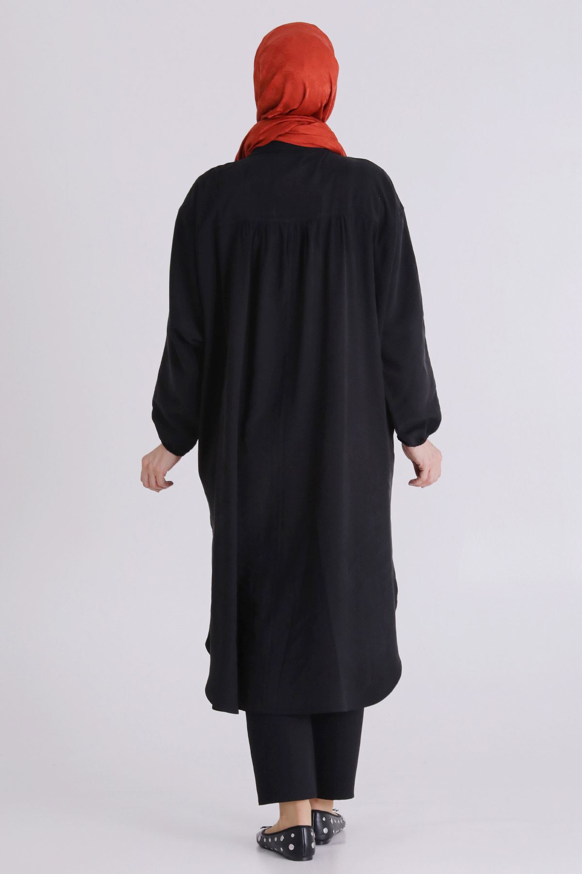 Büyük Beden Tesettür Tunik 2356 Siyah