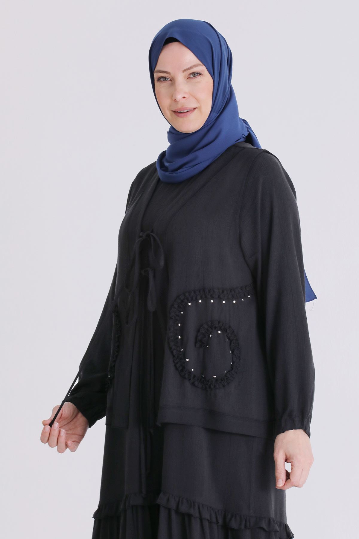 Büyük Beden Tesettür İkili Takım 4004 Siyah