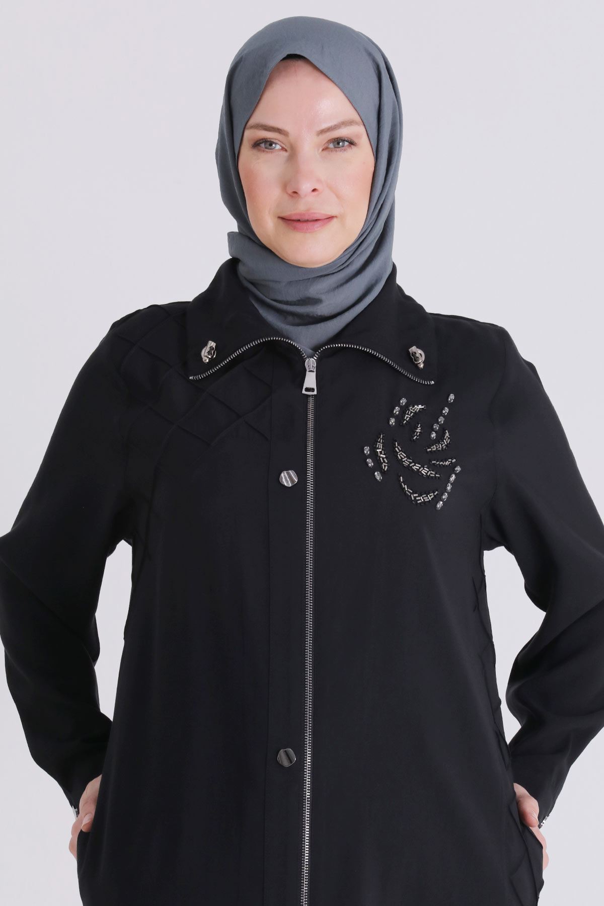 Büyük Beden Tesettür Kap 25146 Siyah