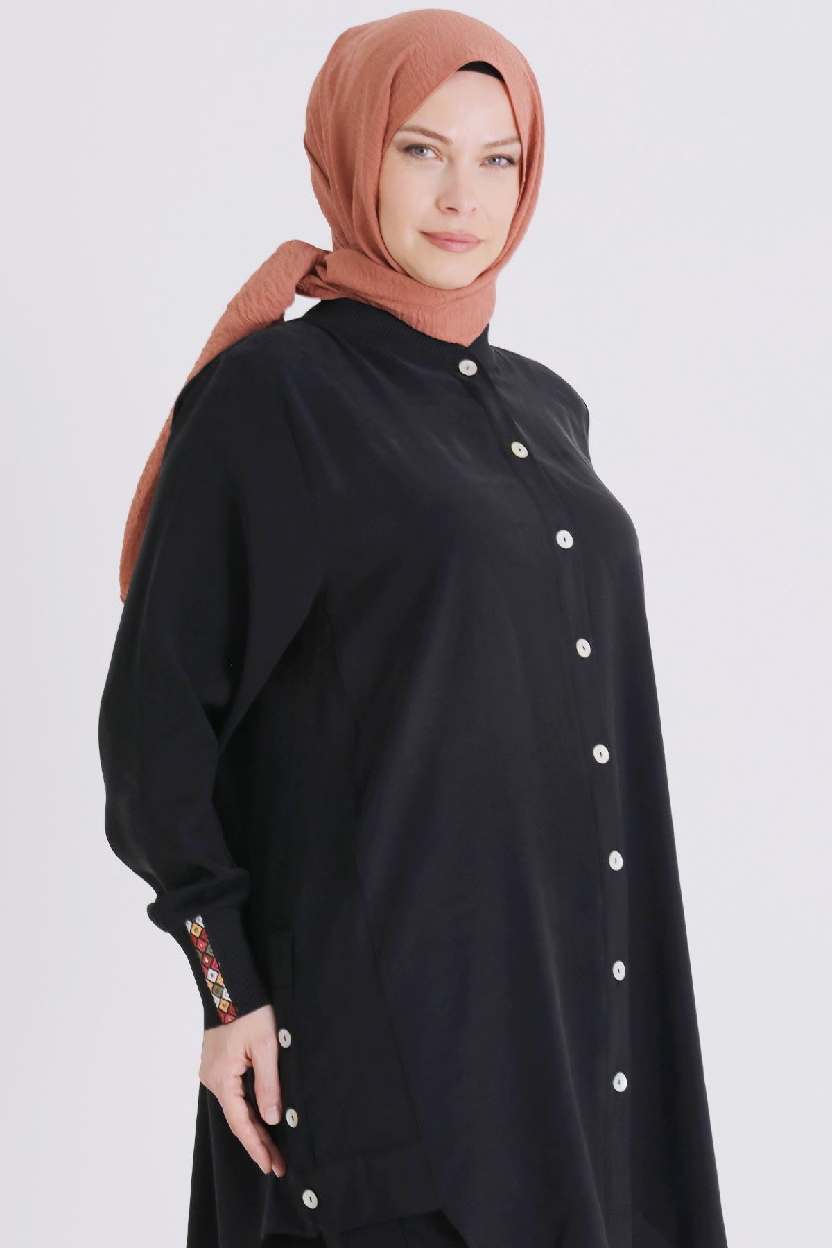 Büyük Beden Tesettür Kap 2554 Siyah