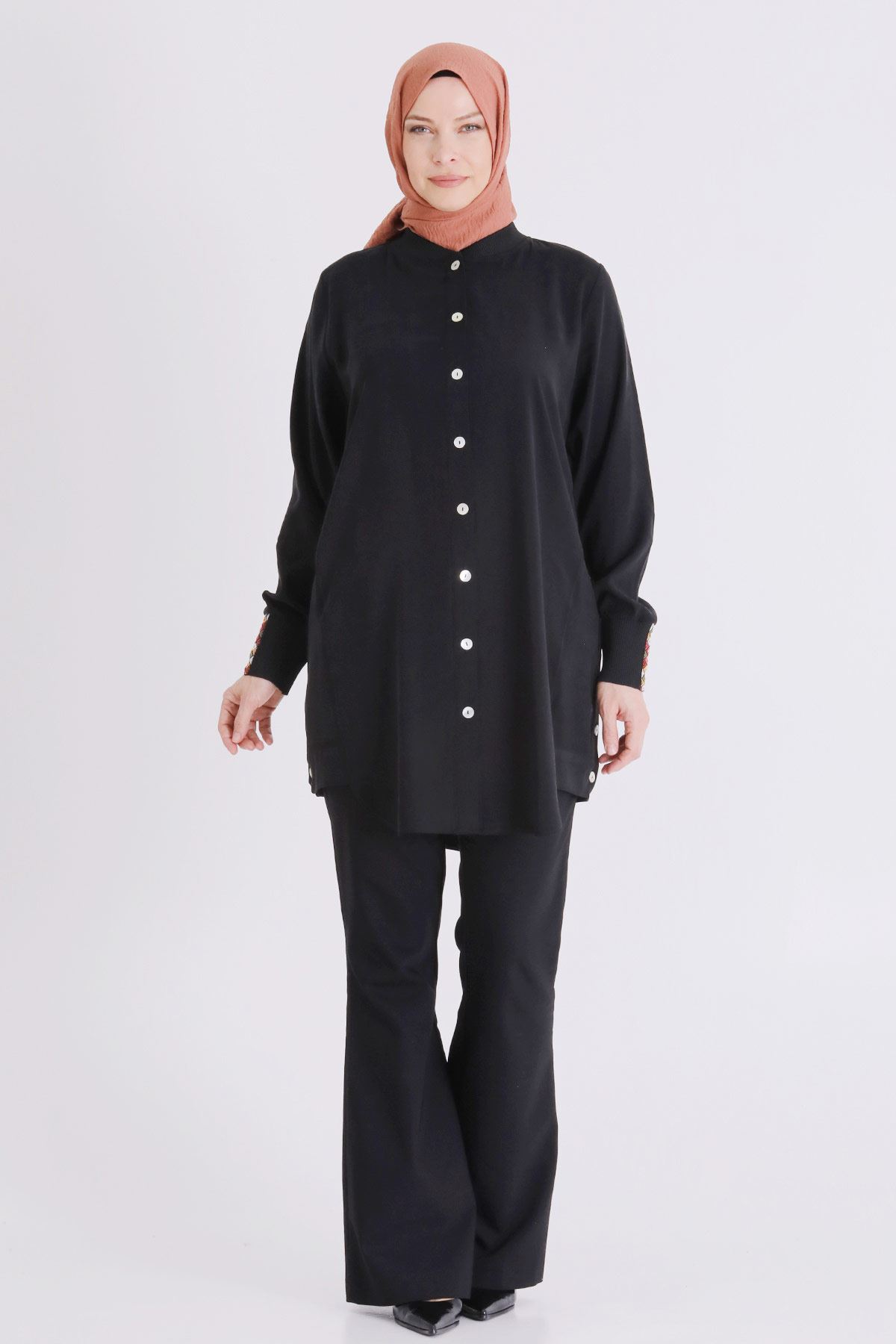 Büyük Beden Tesettür Kap 2554 Siyah