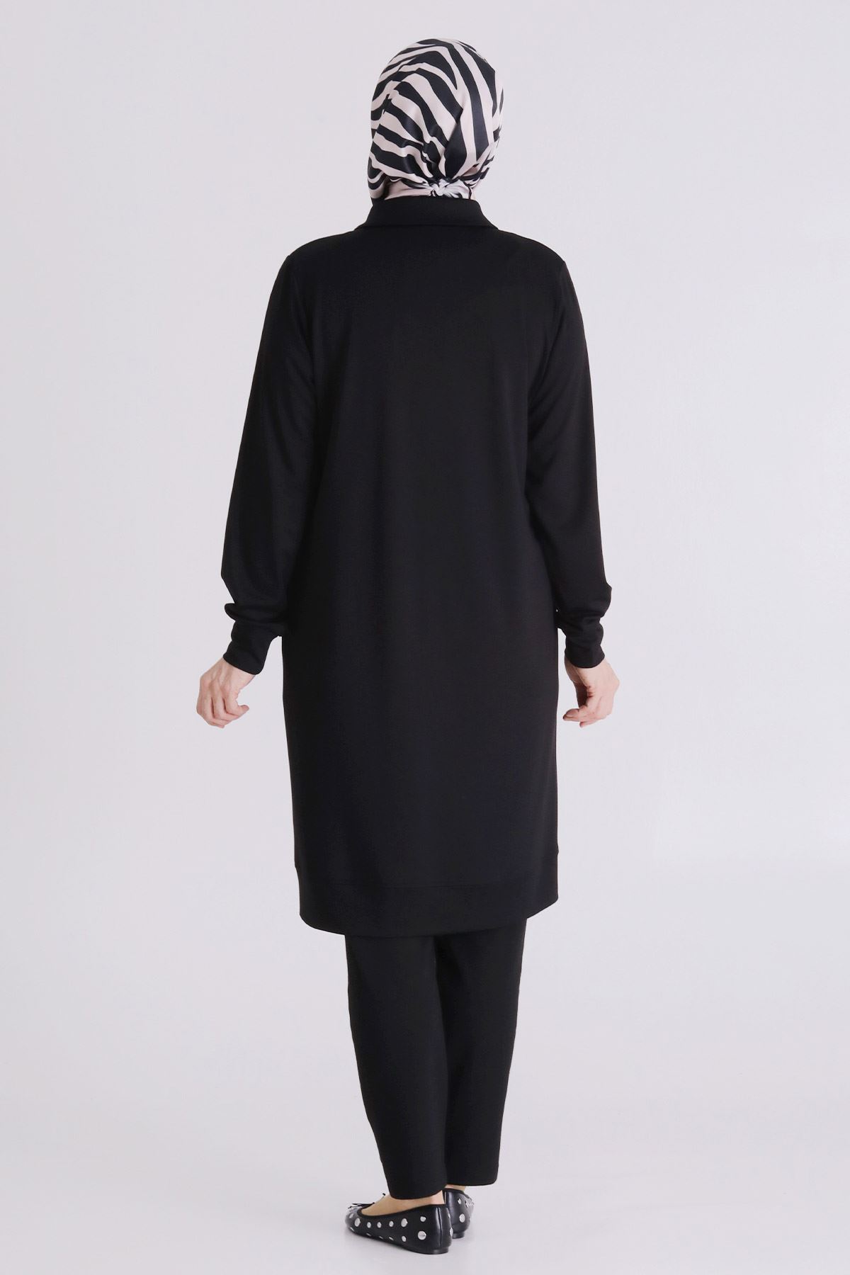 Büyük Beden Tesettür Tunik 2071 Siyah