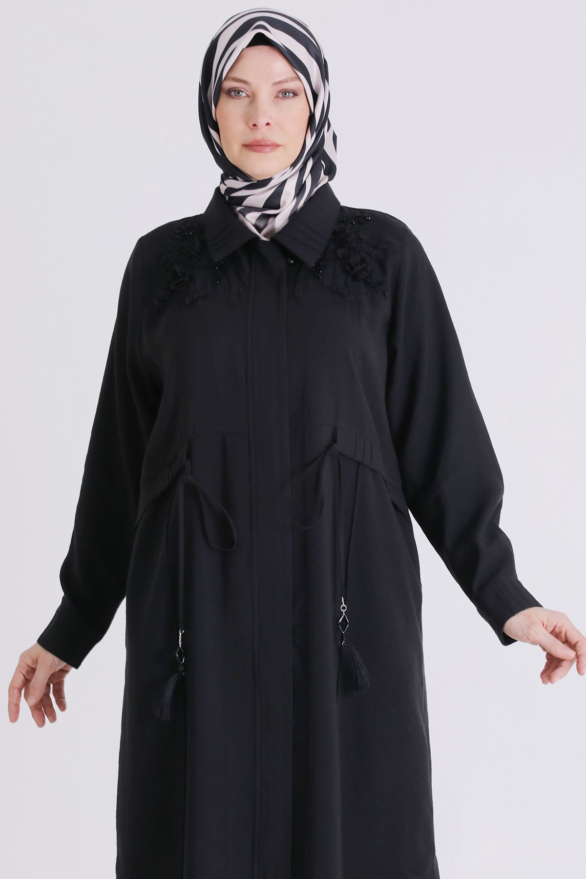 Büyük Beden Tesettür Pantolonlu Takım 35149 Siyah