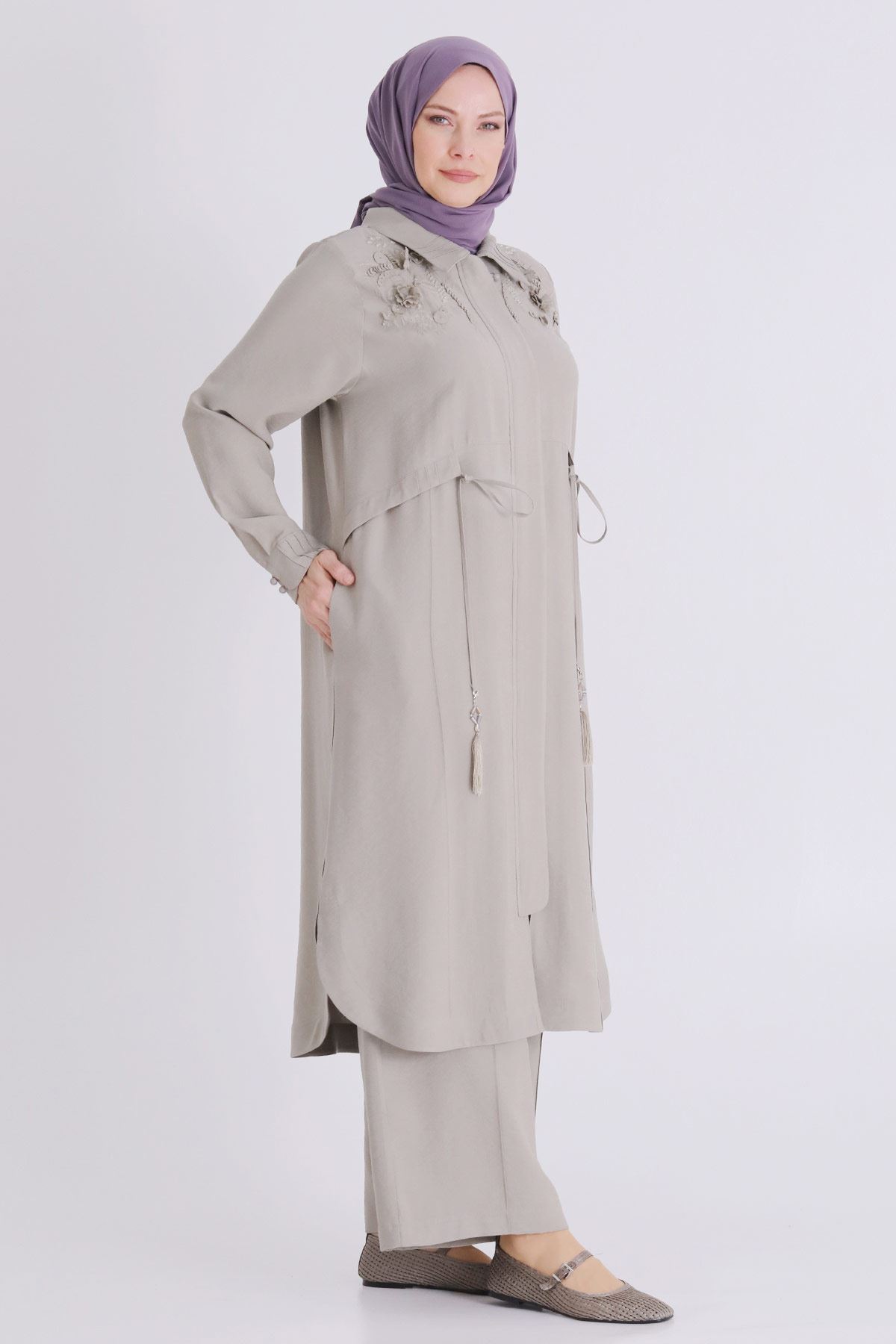 Büyük Beden Tesettür Pantolonlu Takım 35149 Küf