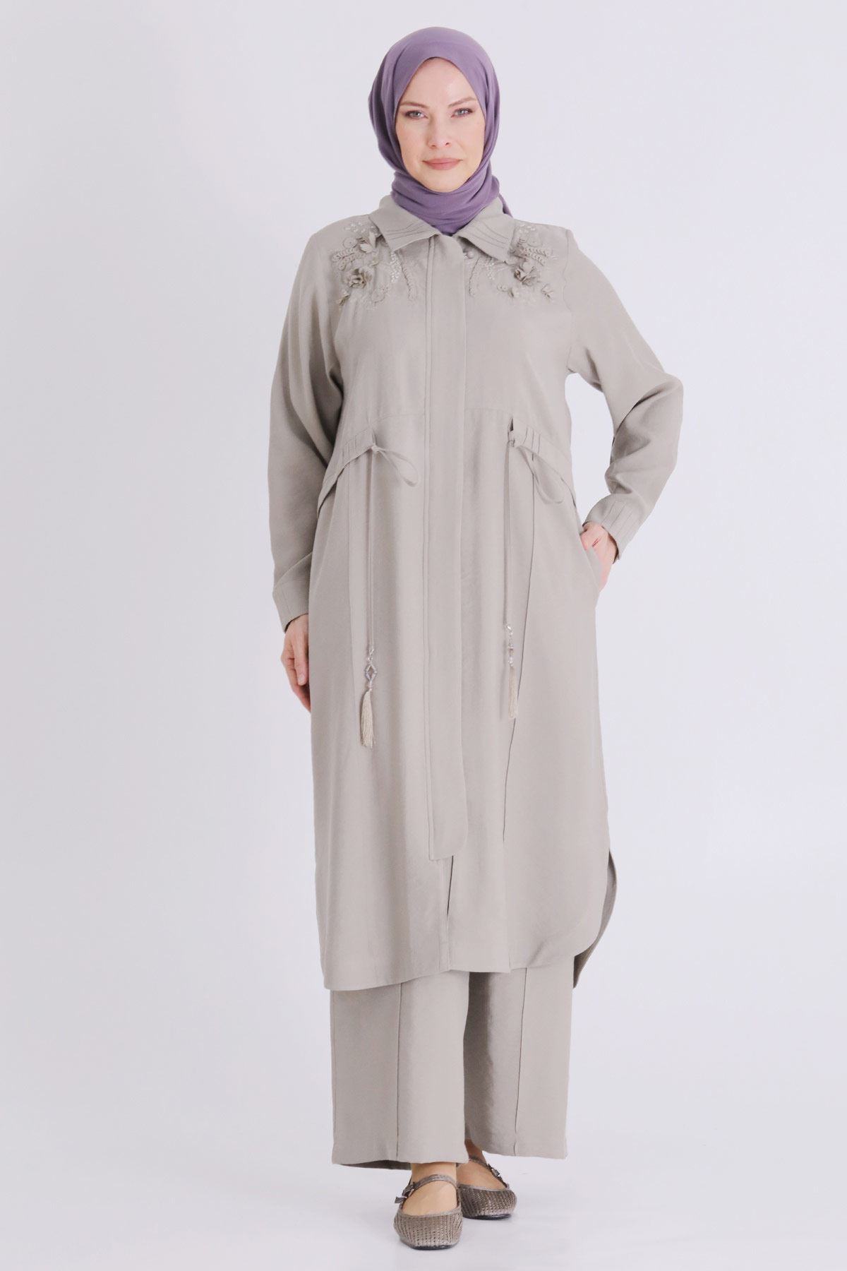 Büyük Beden Tesettür Pantolonlu Takım 35149 Küf