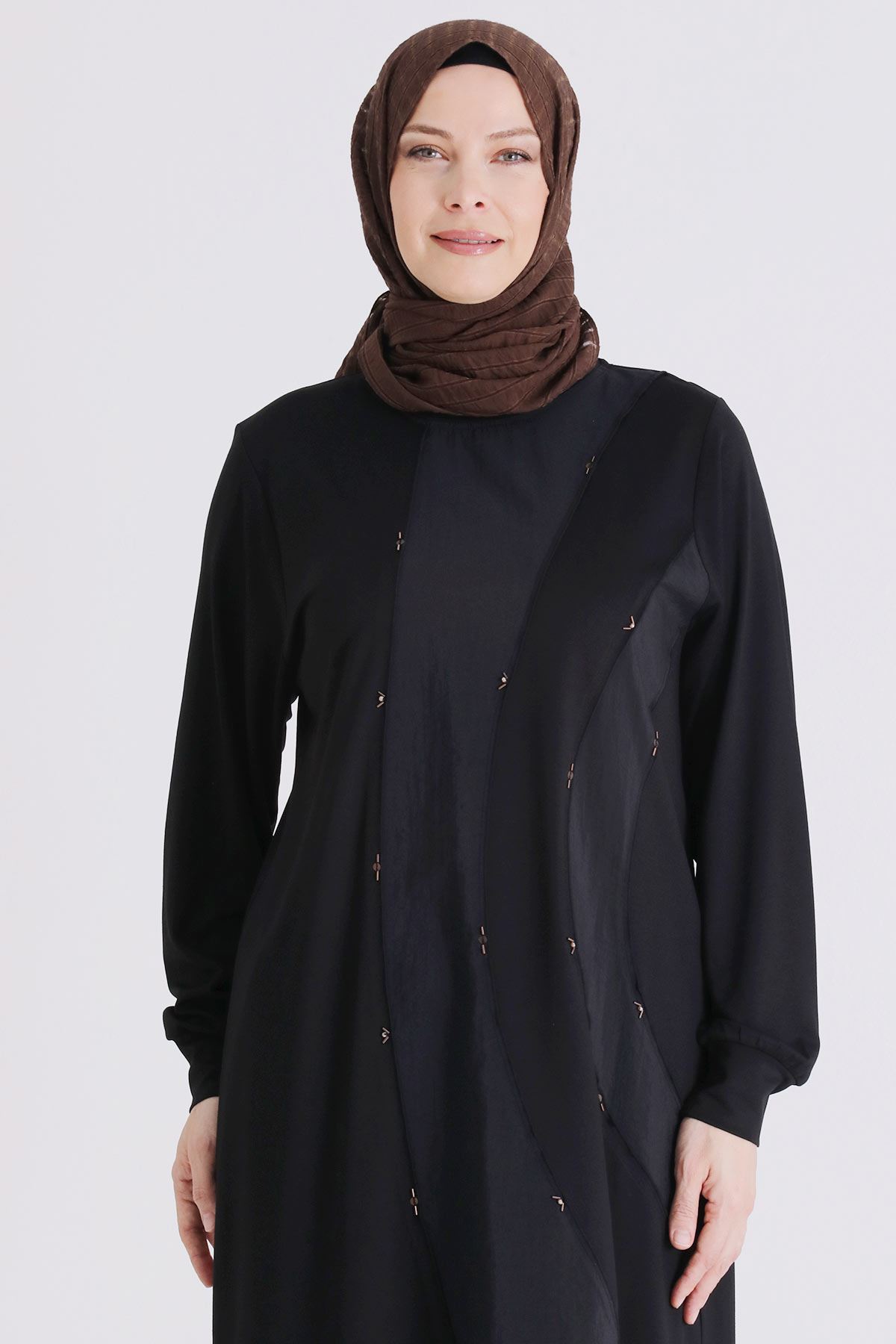 Büyük Beden Tesettür Tunik 2070 Siyah