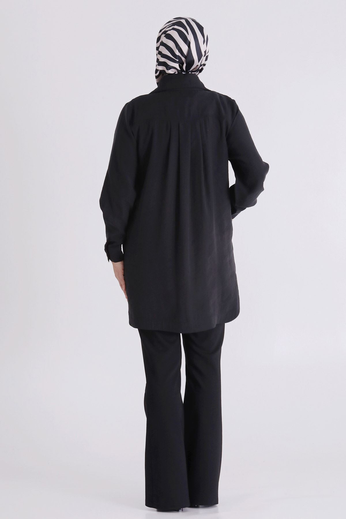 Büyük Beden Tesettür Tunik 23039 Siyah