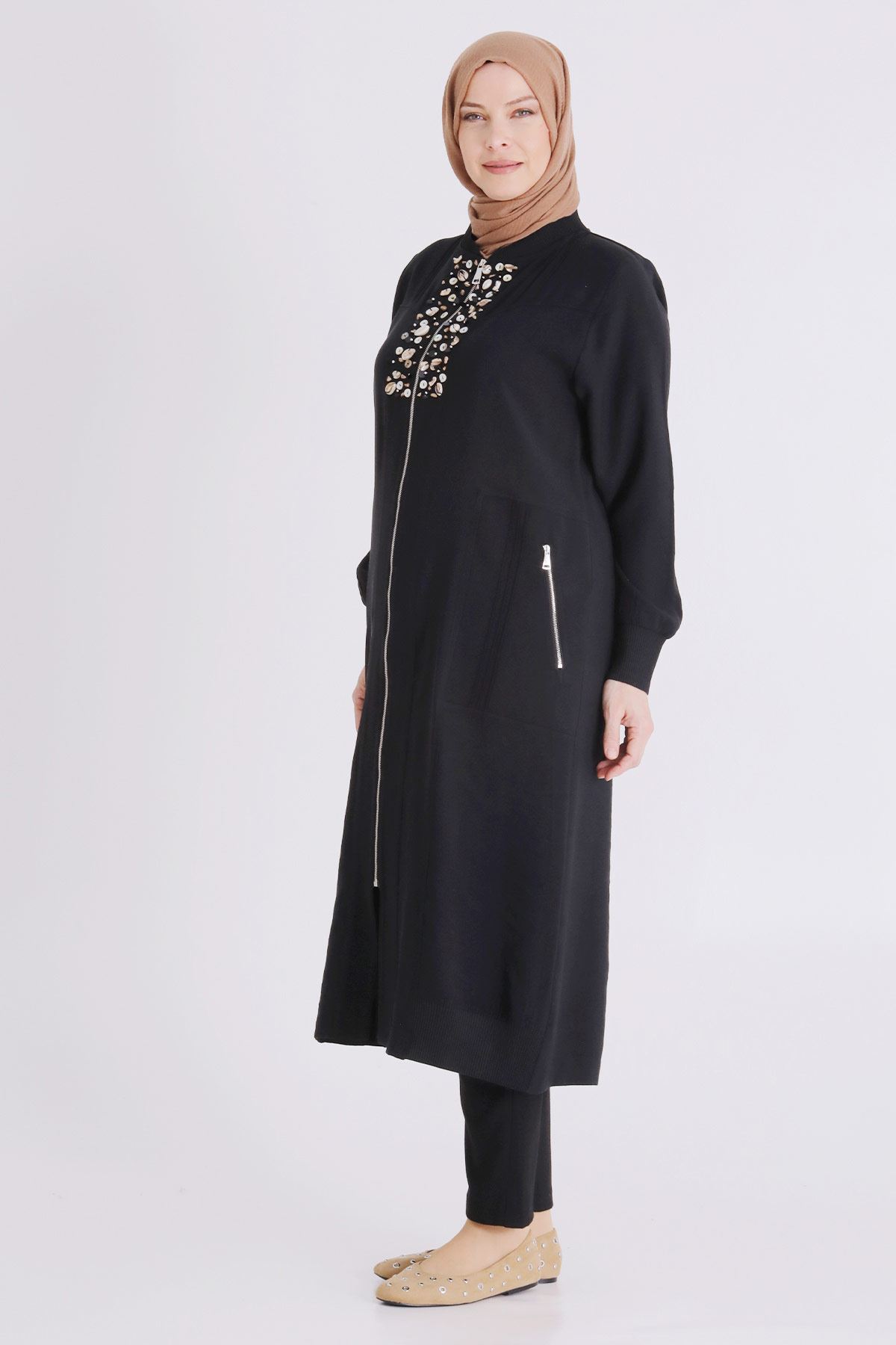 Büyük Beden Tesettür Kap 25148 Siyah