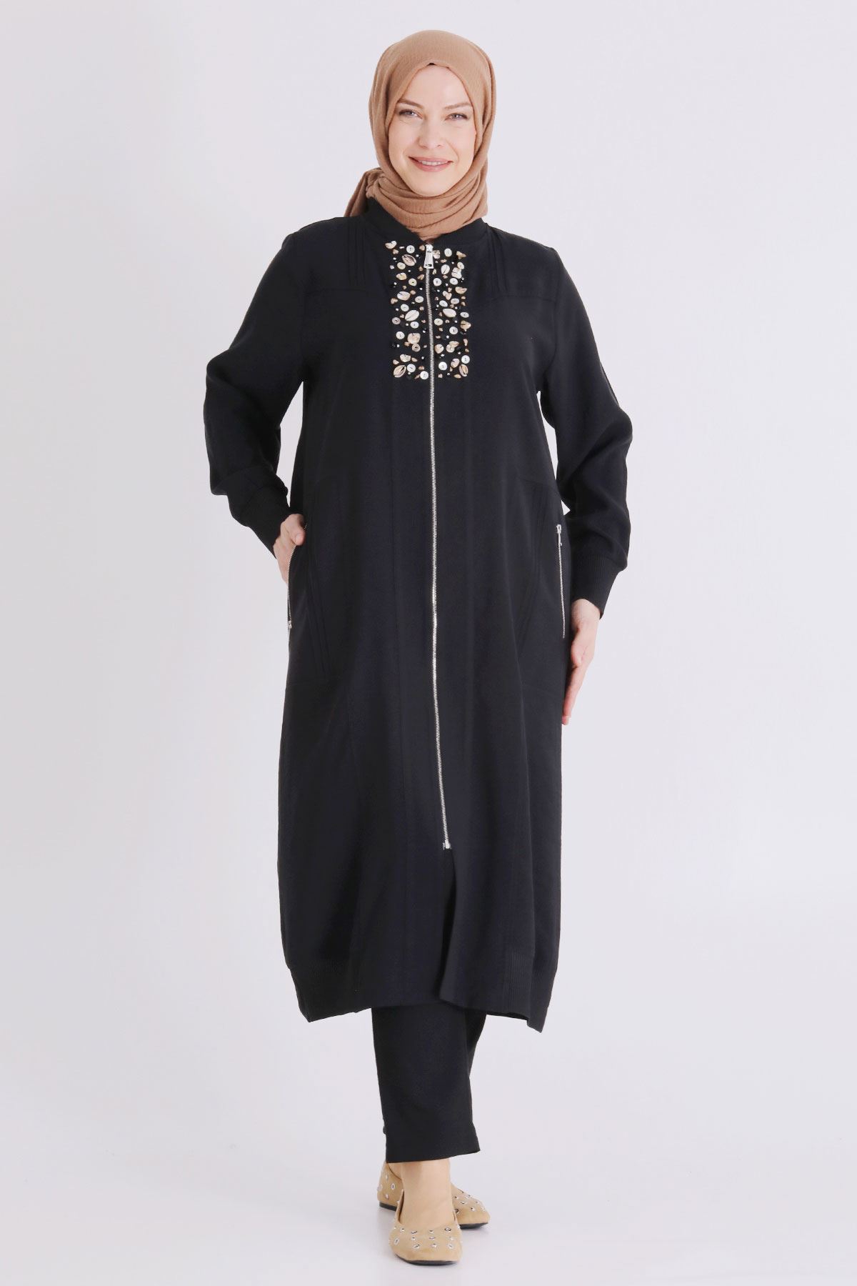 Büyük Beden Tesettür Kap 25148 Siyah