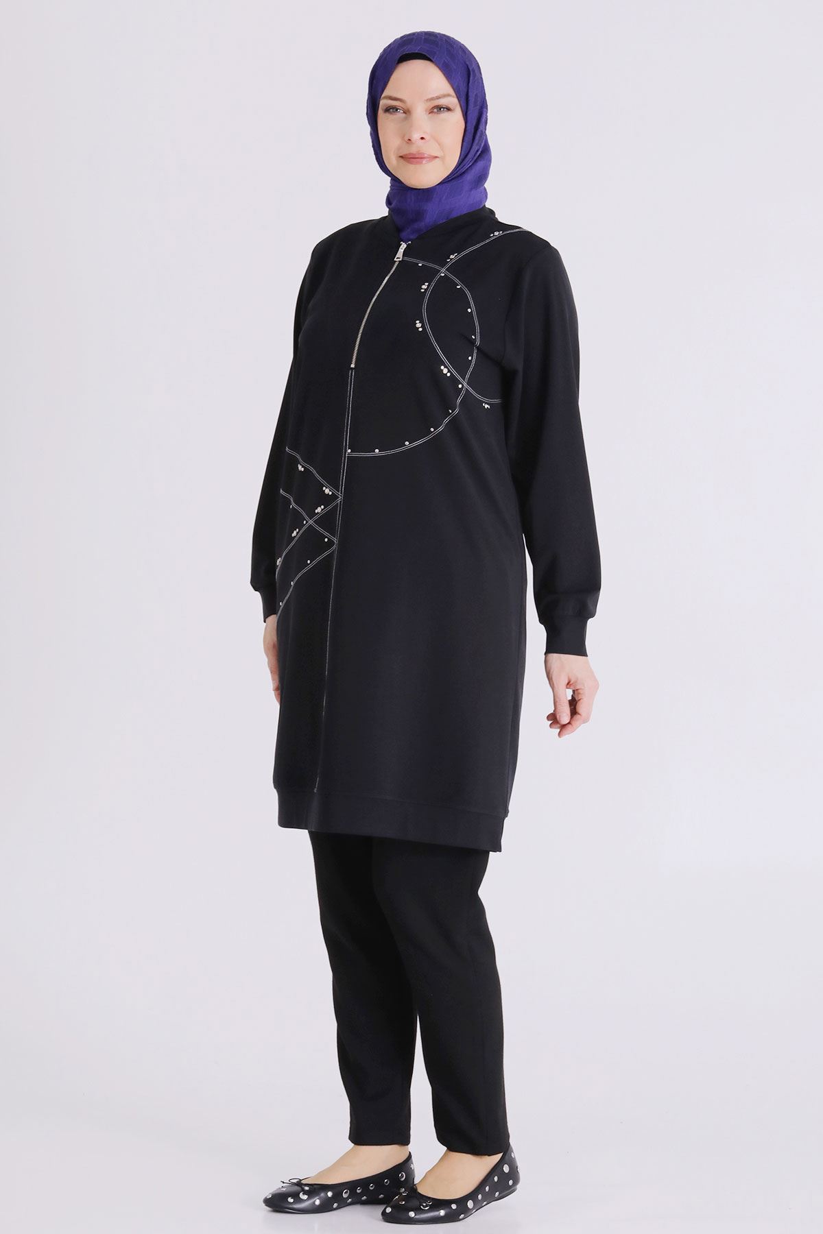 Büyük Beden Tesettür Tunik 20141 Siyah