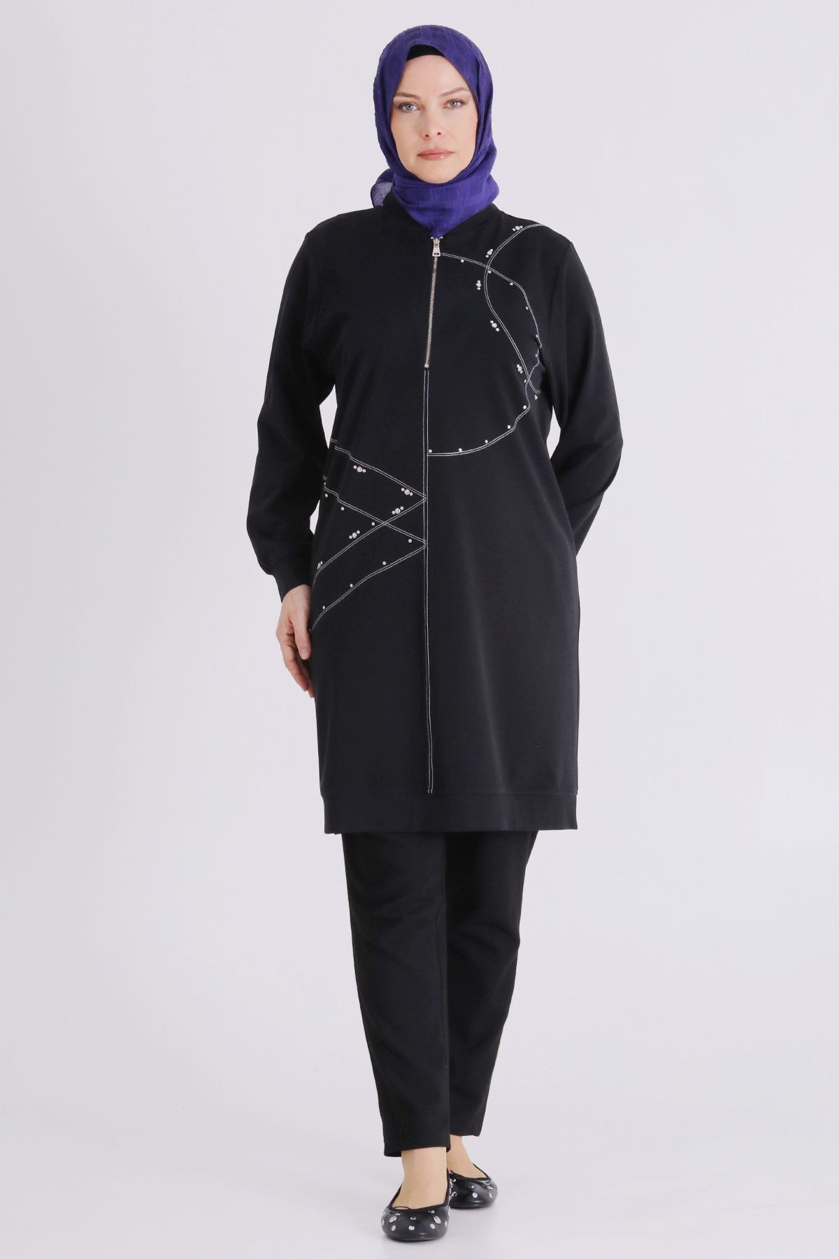 Büyük Beden Tesettür Tunik 20141 Siyah