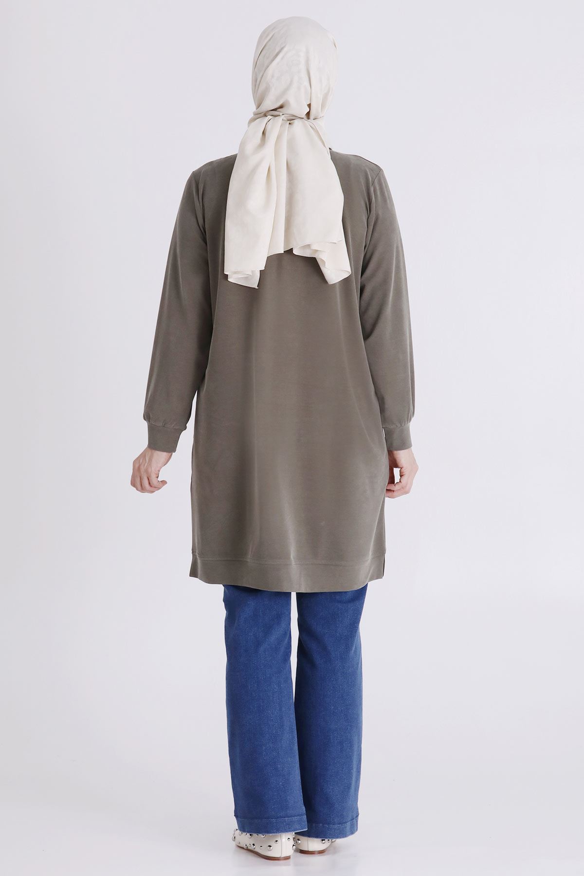 Büyük Beden Tesettür Tunik 20141 Haki