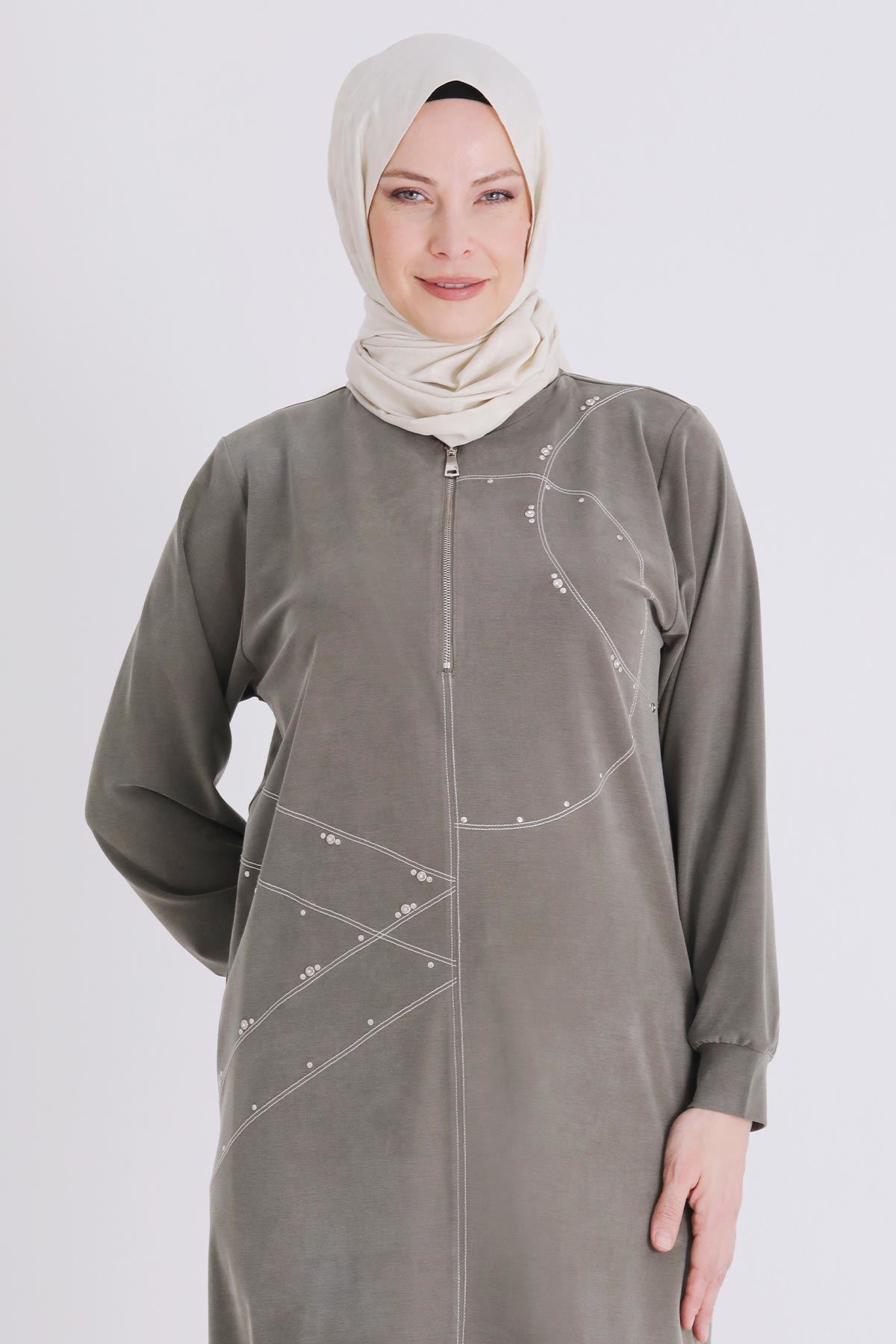 Büyük Beden Tesettür Tunik 20141 Haki