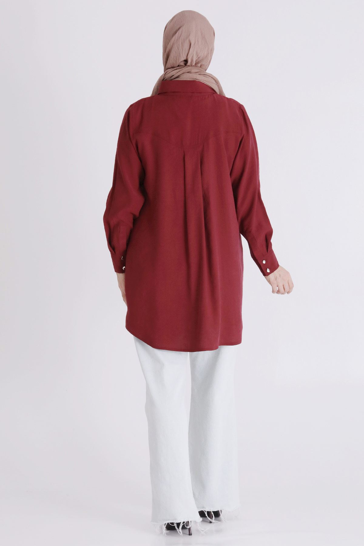 Büyük Beden Tesettür Tunik 23038 Bordo