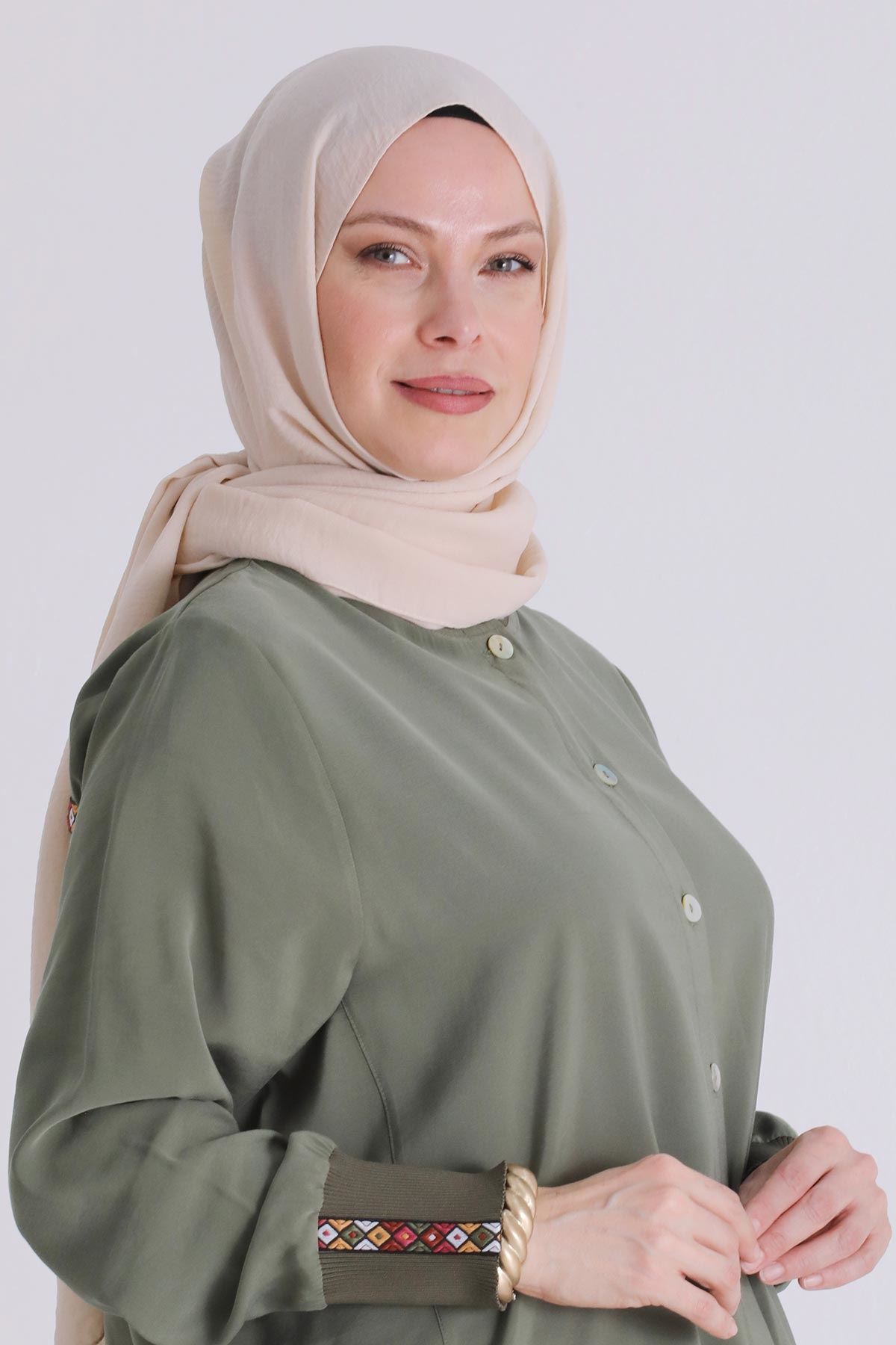 Büyük Beden Tesettür Kap 2554 Nane Yeşili